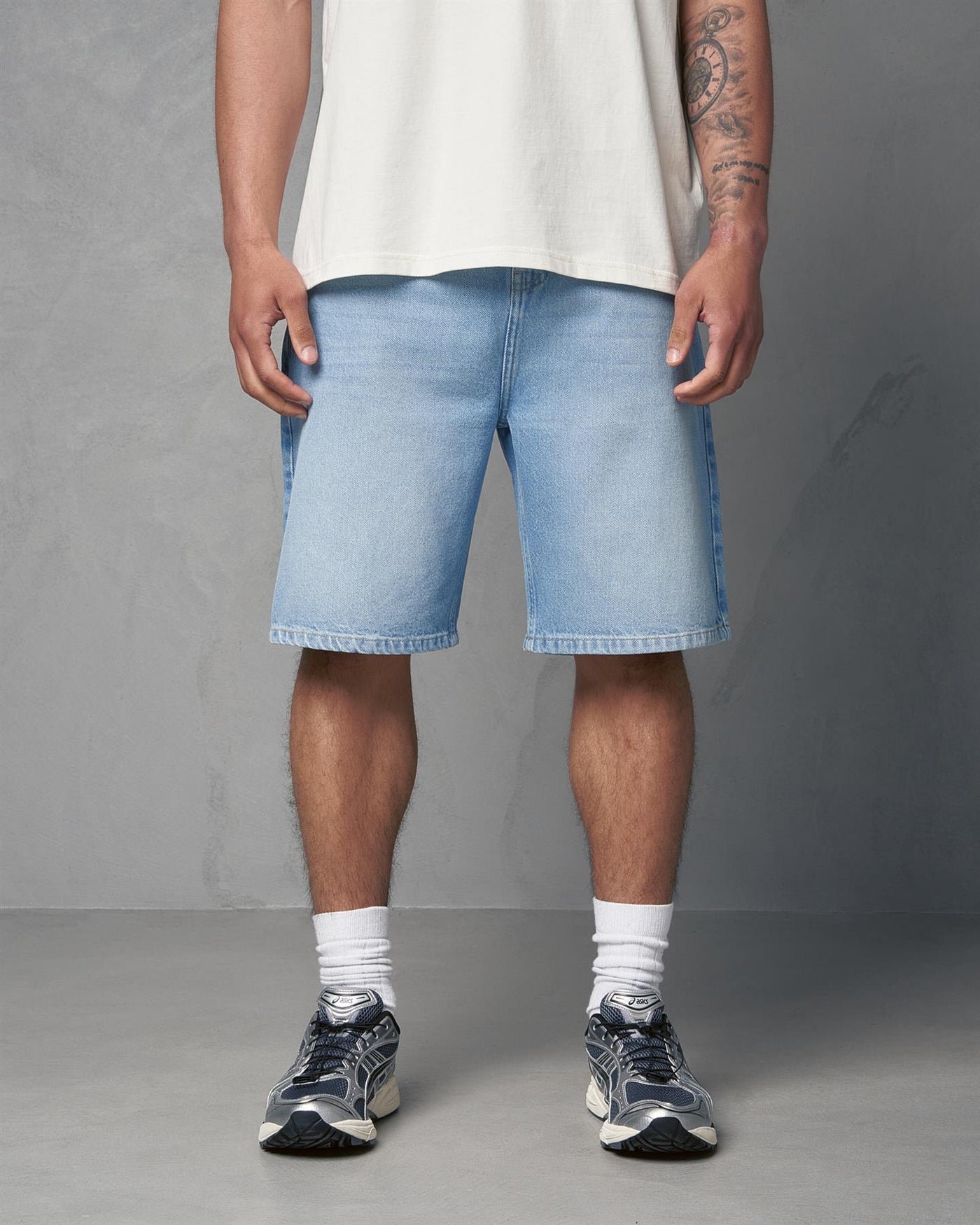 Mens Studio Dubl Jorts Light Wash