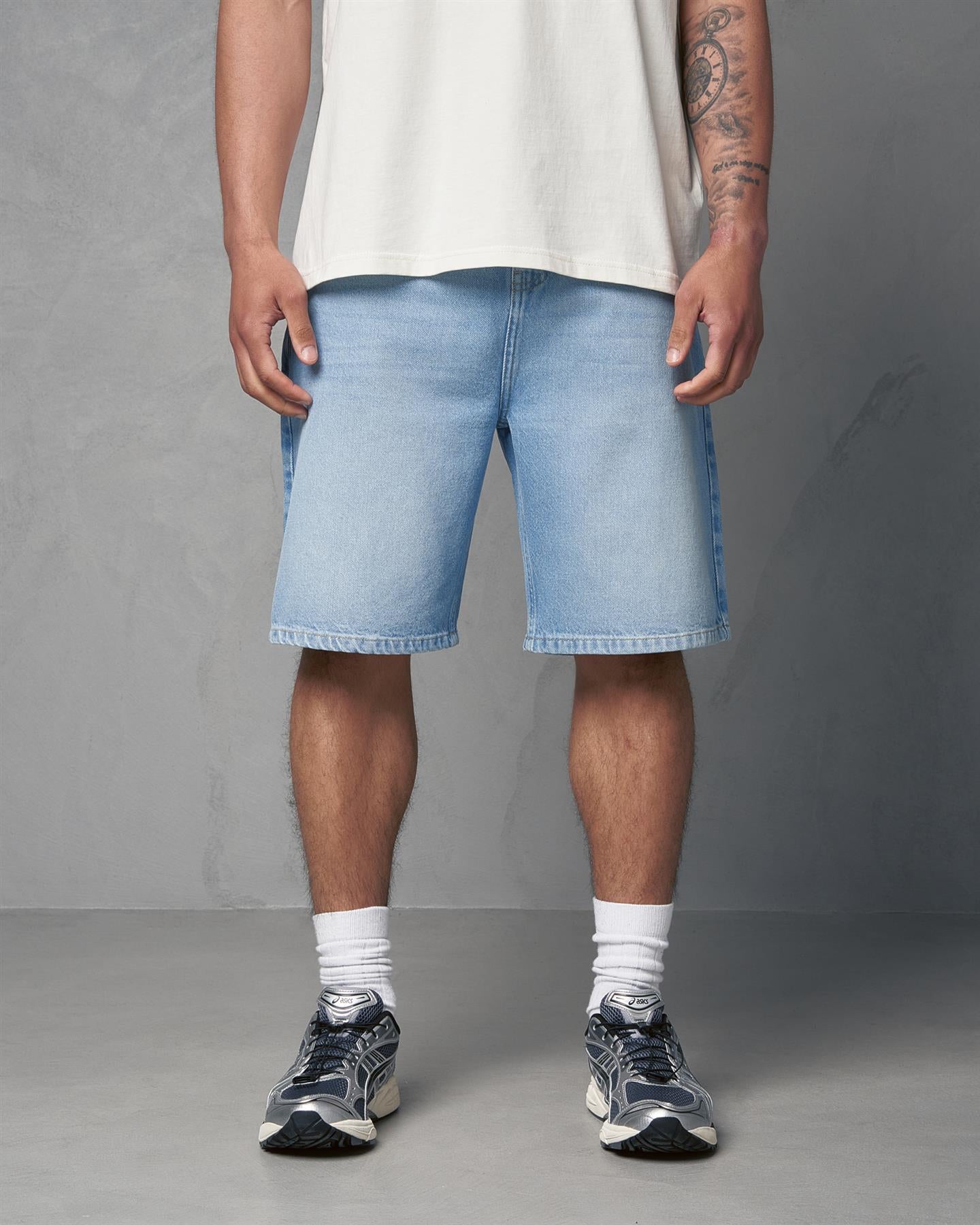 Mens Studio Dubl Jorts Light Wash