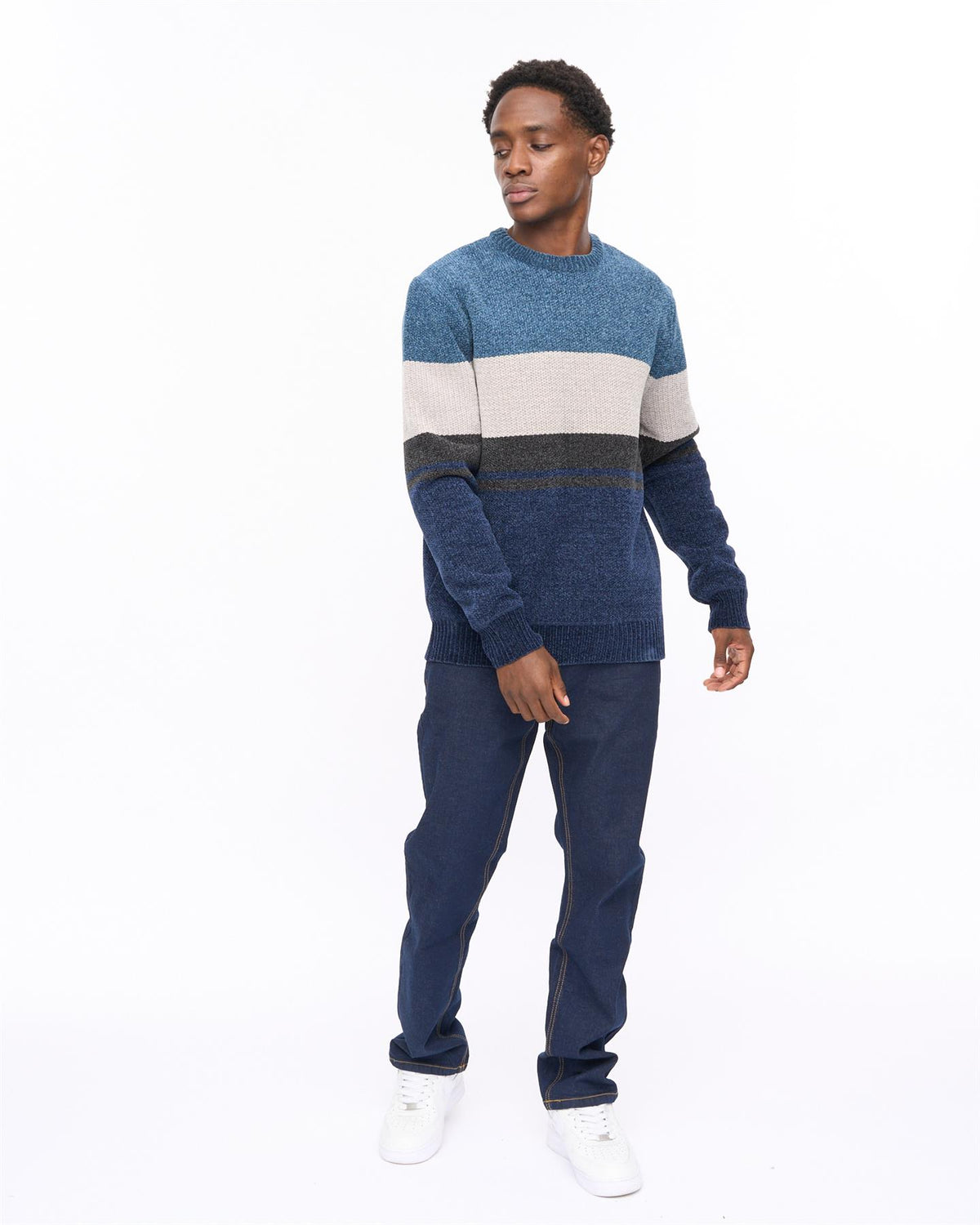 Rikmen Crew Neck Jumper Navy/Teal