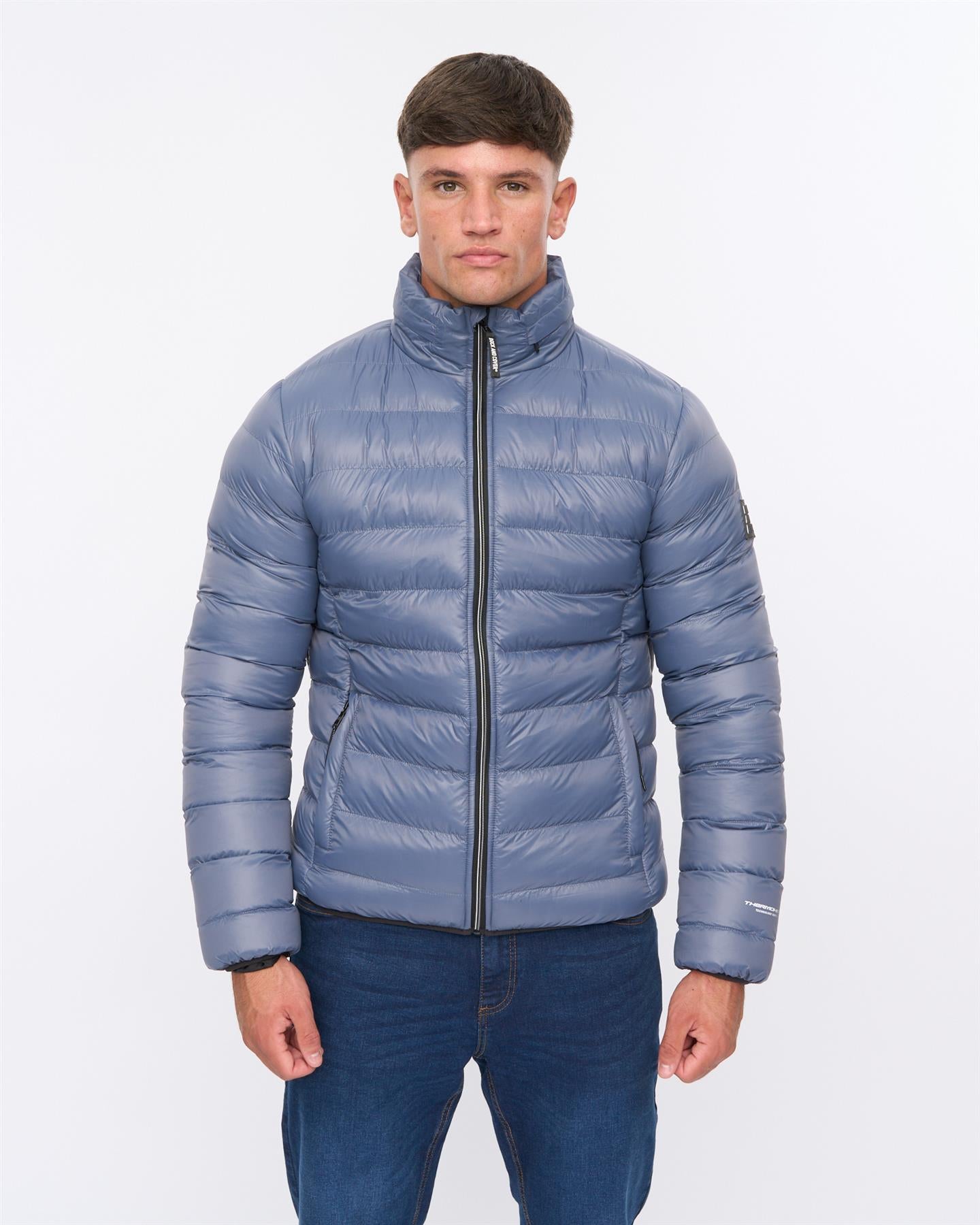 Mens Shemmy Two Quilted Jacket Denim Blue