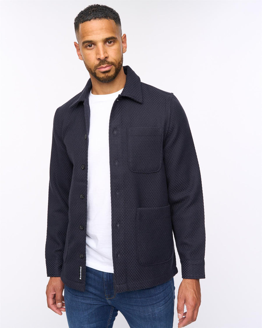 Haynerson Textured Overshirt Navy