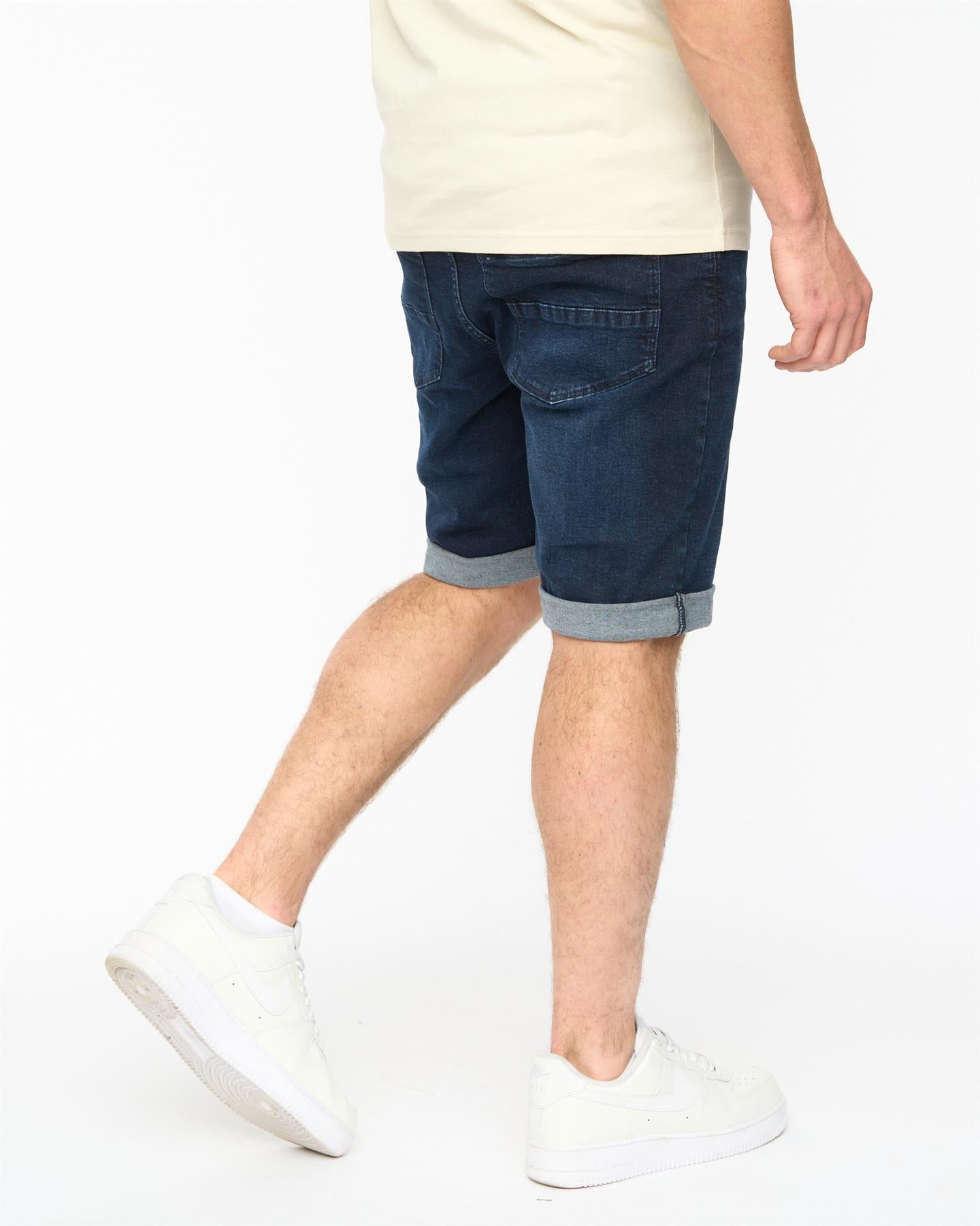 Mens Youlgreeve Belted Denim Shorts Dark Wash