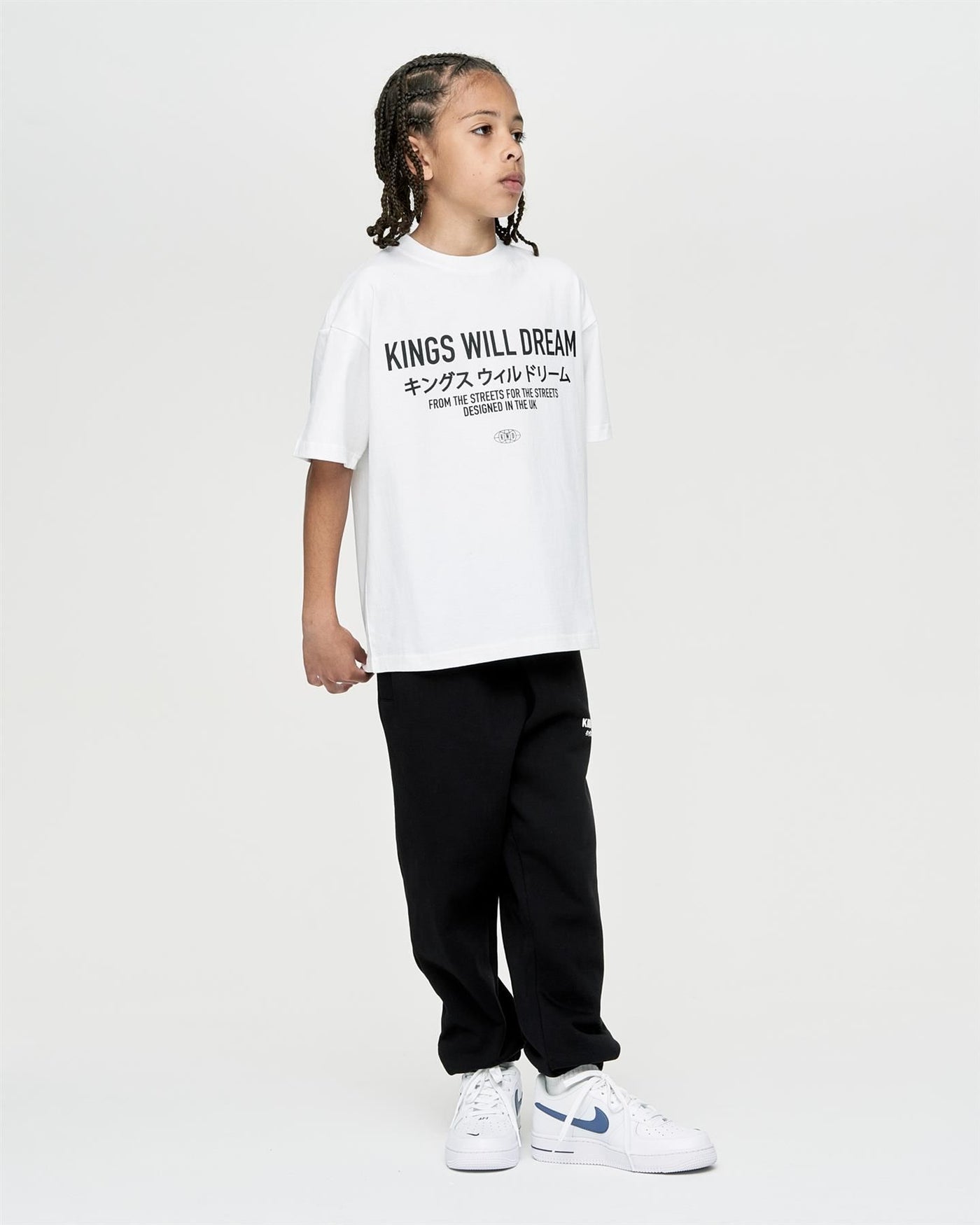 Kids Boys Studio Stacked T-Shirt Optic White