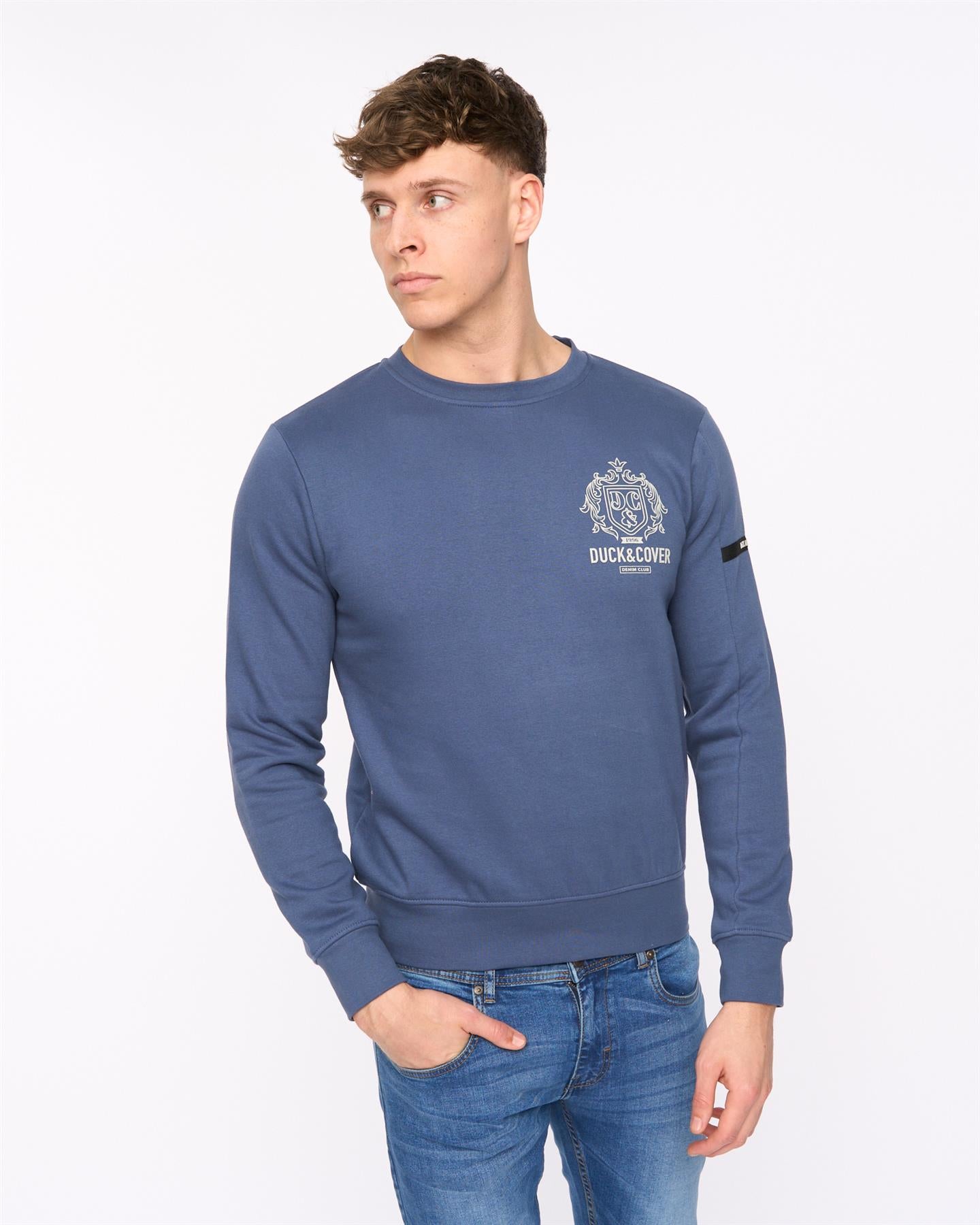 Mens Stoneham Crew Sweat Denim Blue