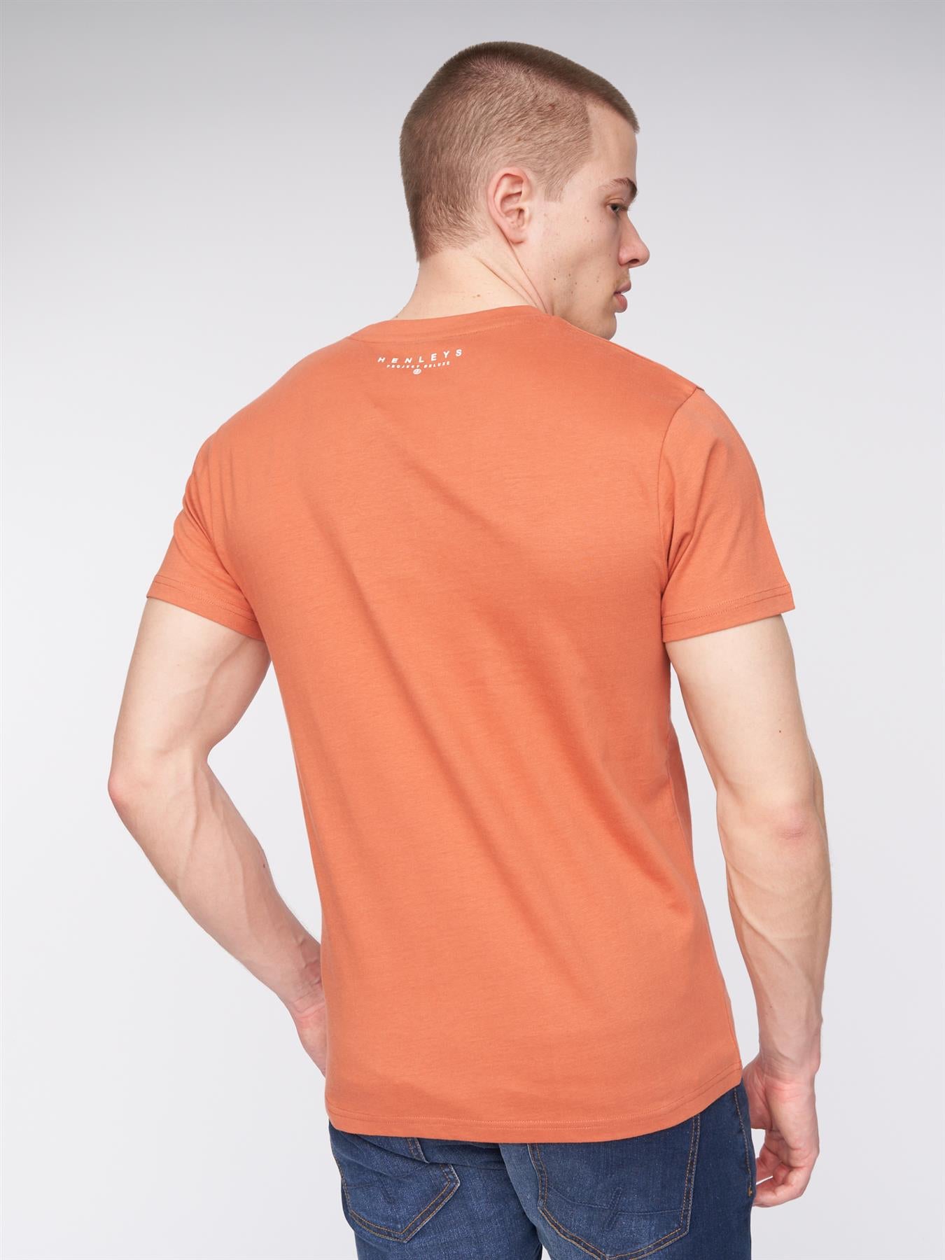 Mens Scripthen T-Shirt Brick Red