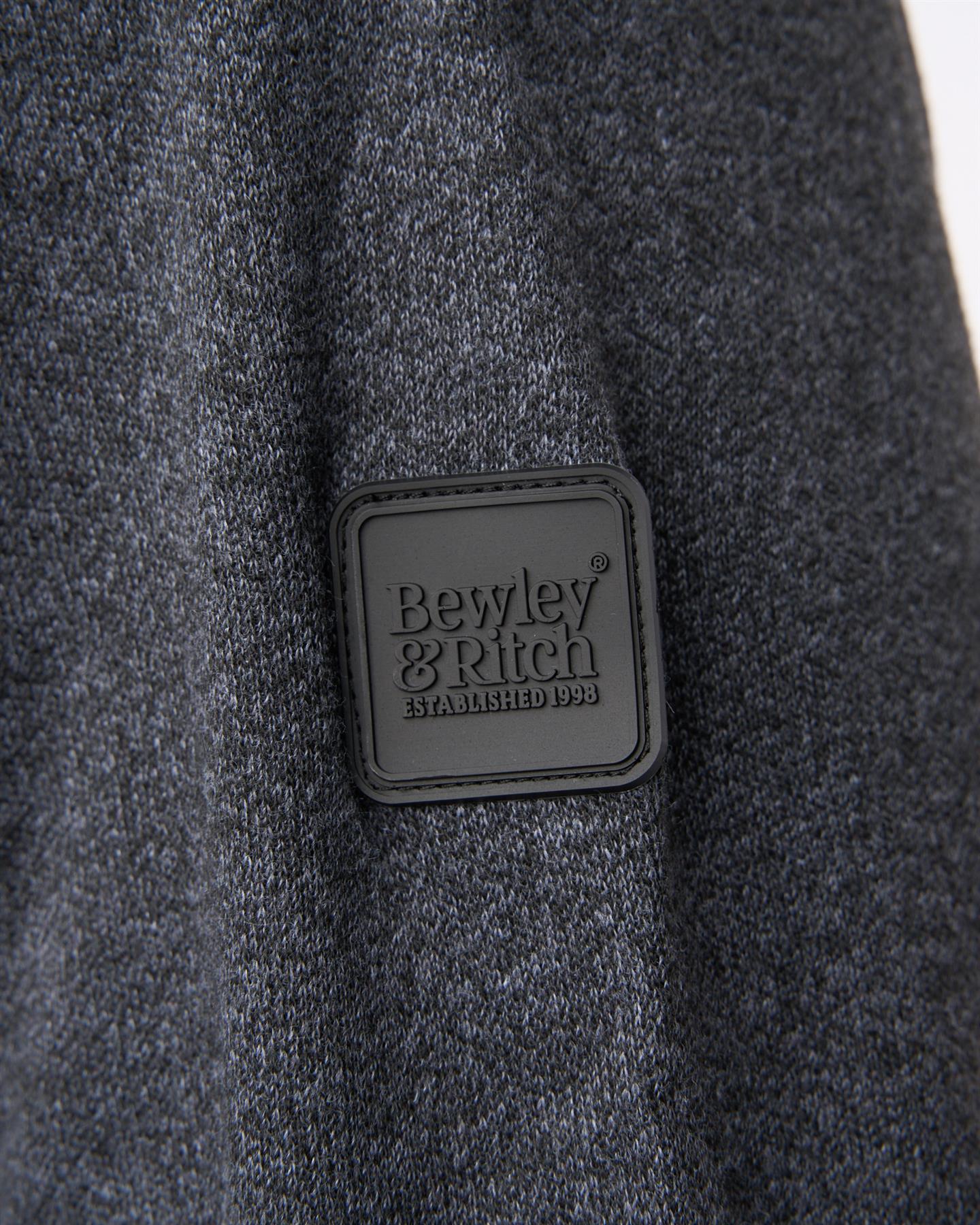 Delloway 1/4 Zip Funnel Neck Jumper Black Marl
