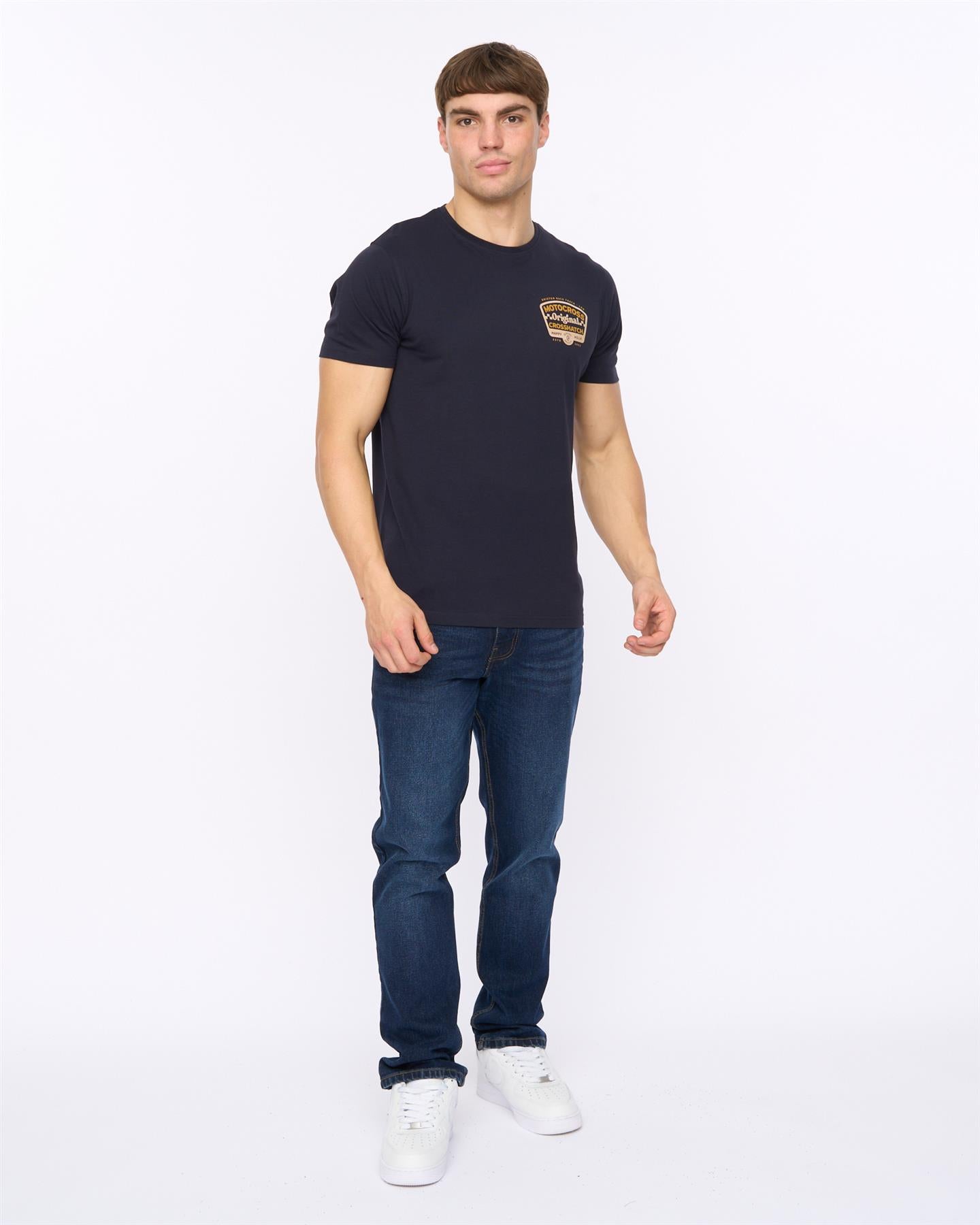 Mens Motocross T-Shirt Navy