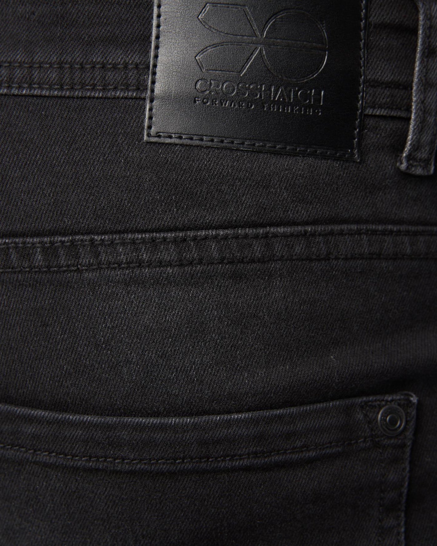 Crosshatch Mens Malcolm Slim Fit Jeans Black Wash