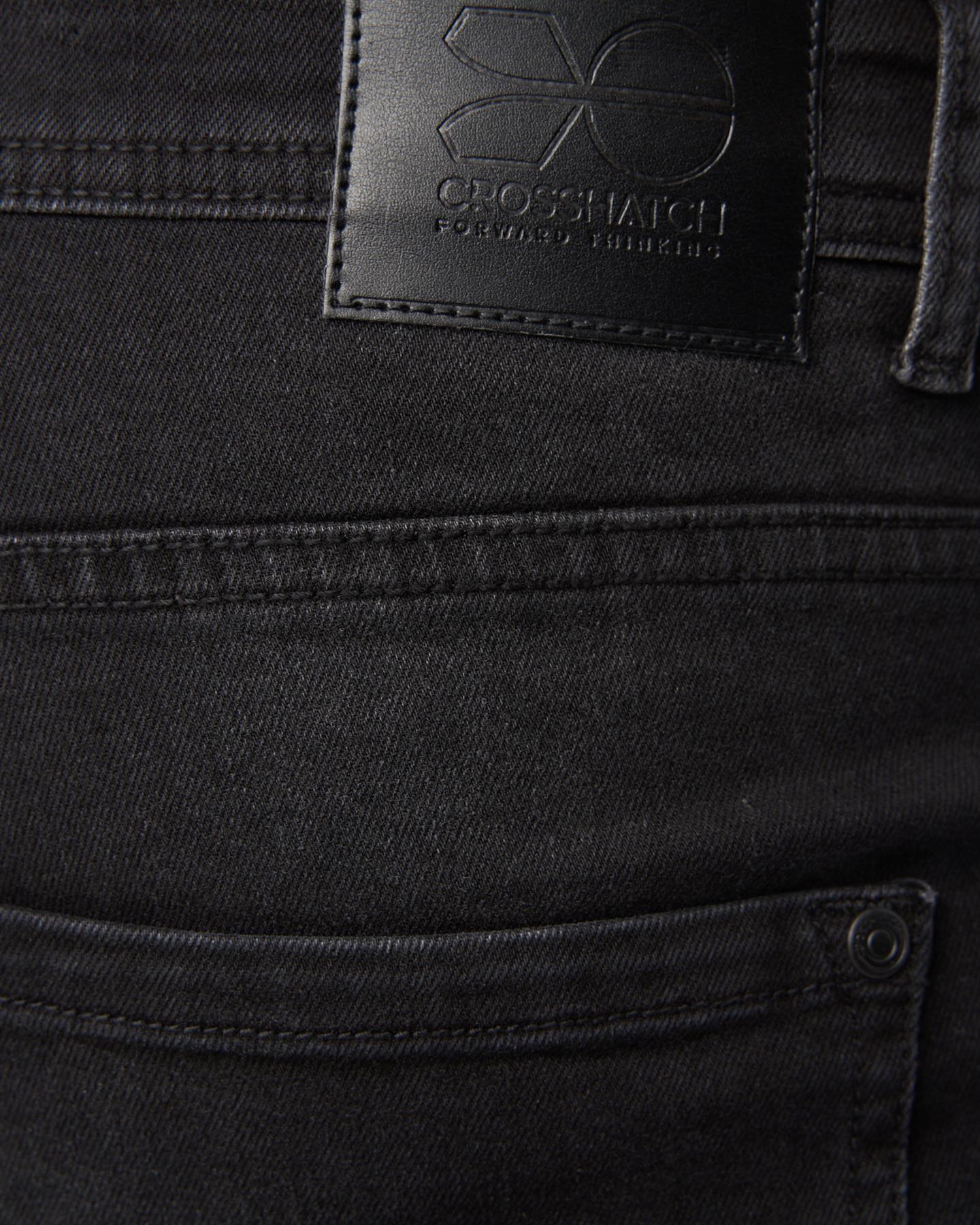 Crosshatch Mens Malcolm Slim Fit Jeans Black Wash
