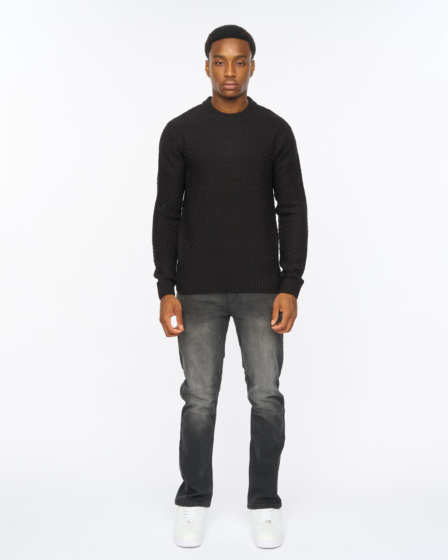 Mens Matera Textured Knit Black