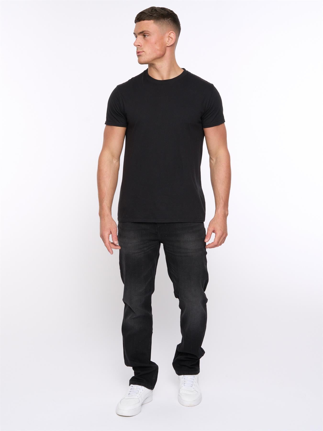 Mens Nezzy Straight Leg Jeans Black Wash