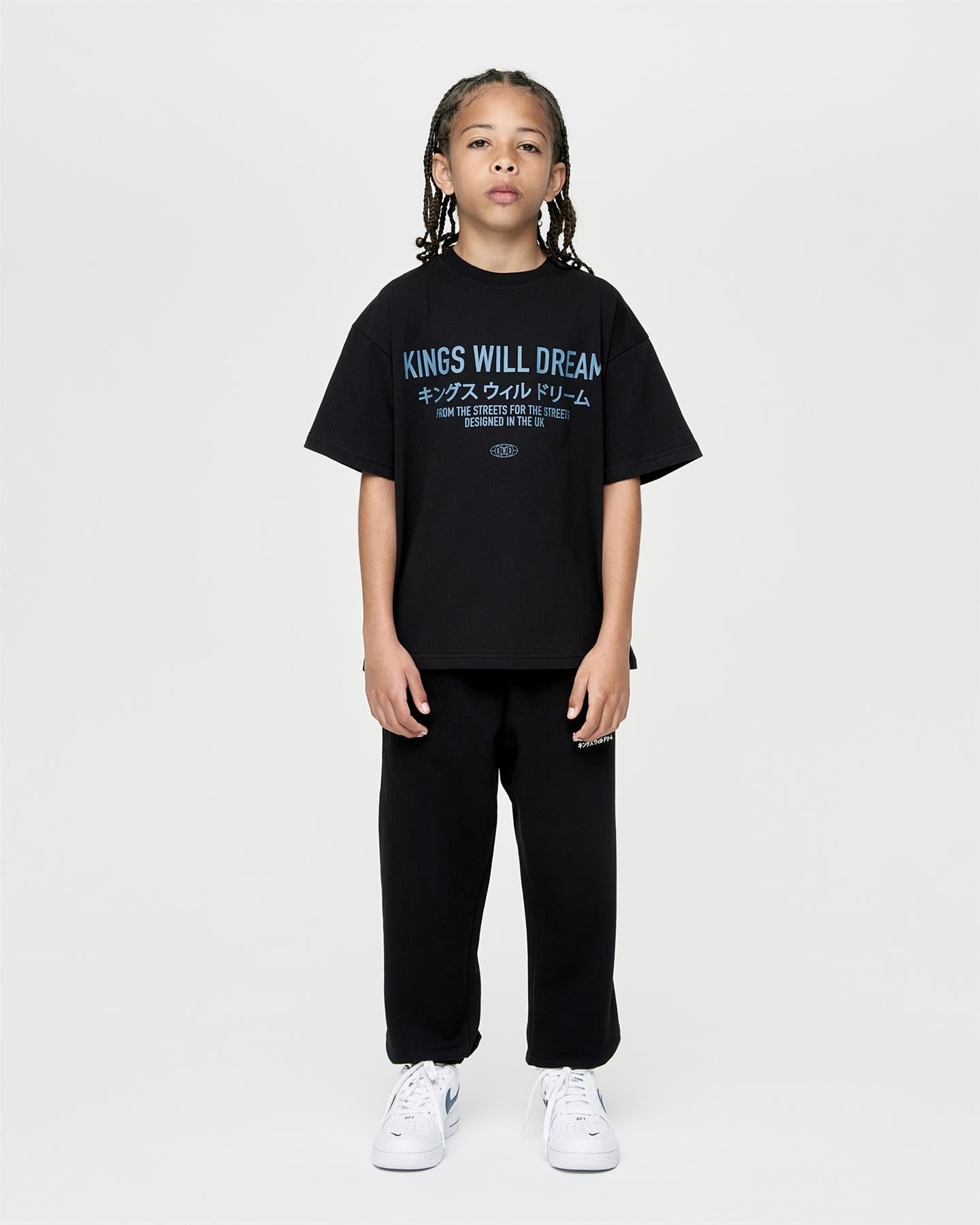 Kids Boys Studio Stacked T-Shirt Black