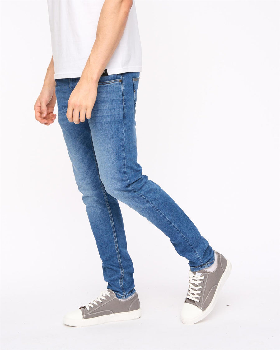 Mens Doves Slim Fit Jeans Mid Wash