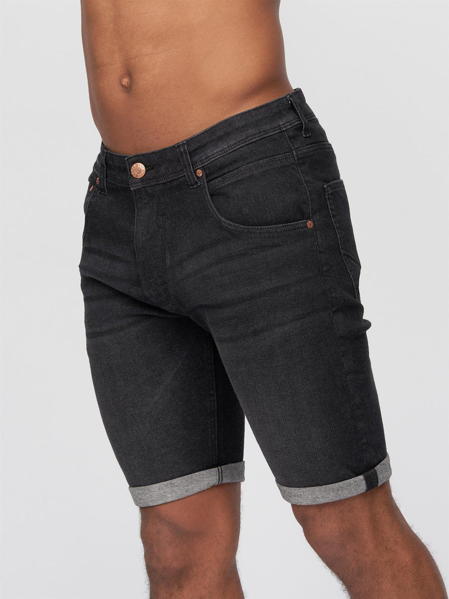 Duck and Cover Mens Mustone Denim Shorts Black Wash