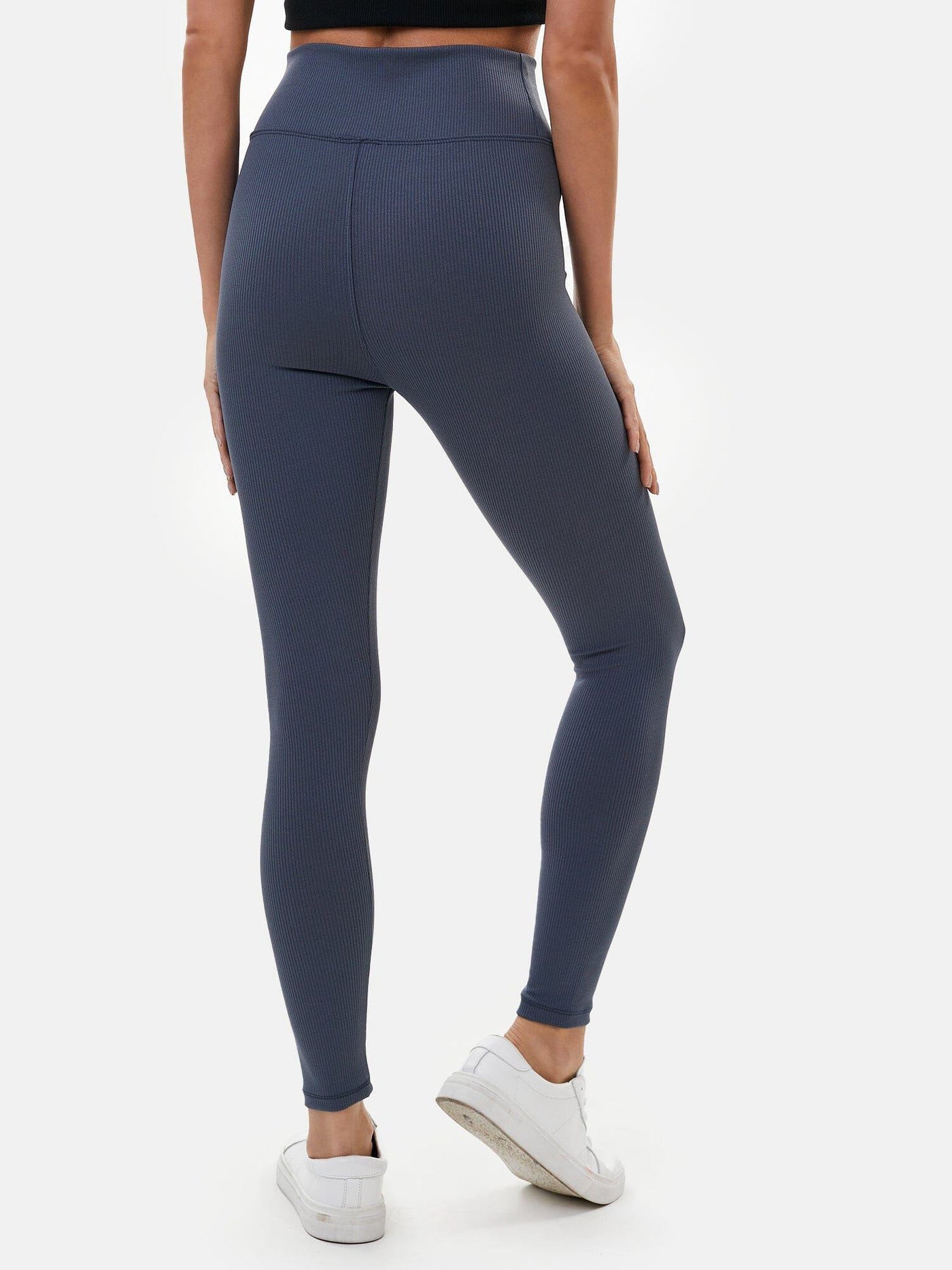 Womens Zelal Ribbed Leggings Anthracite