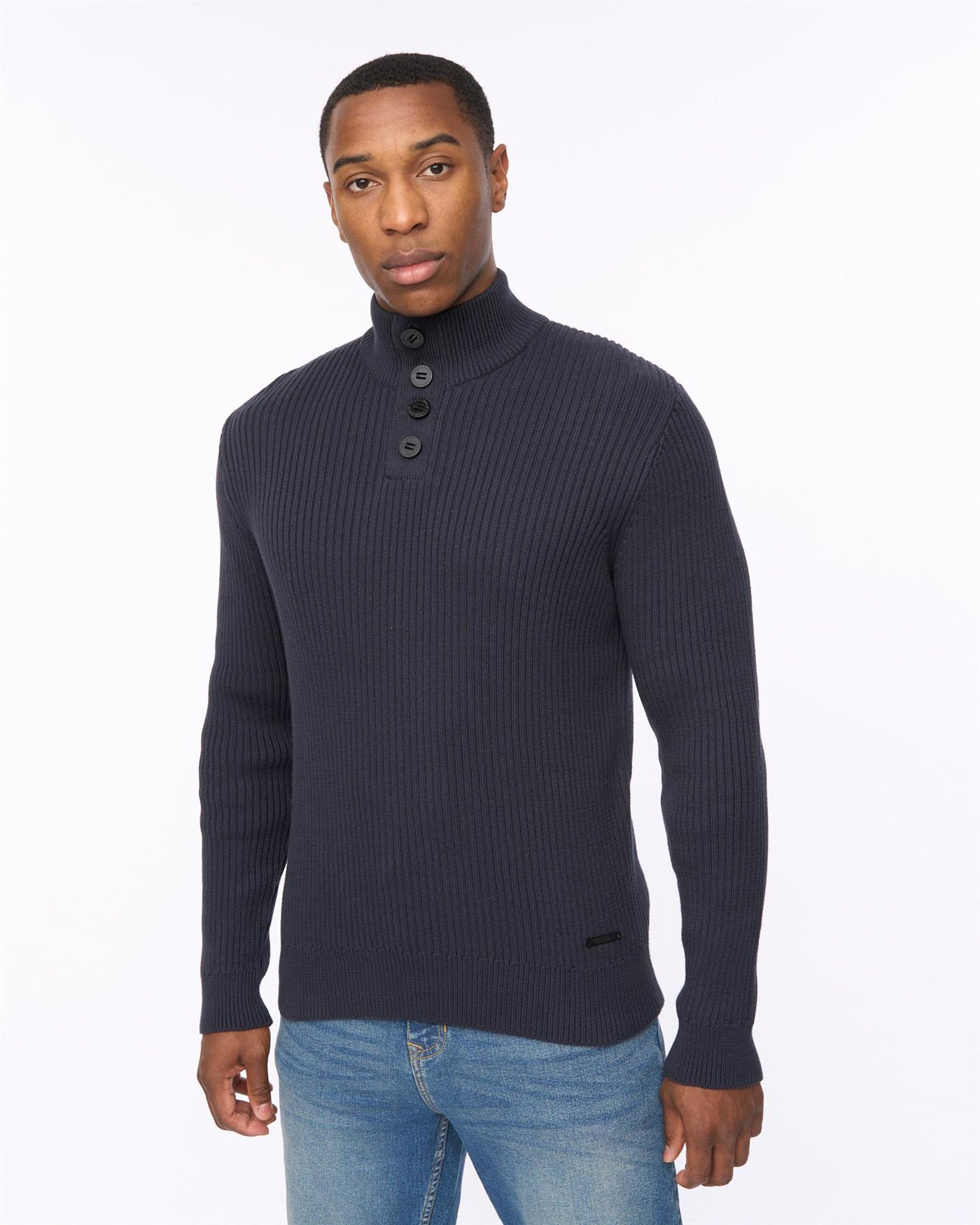Mens Wellburys Chunky Knit Navy