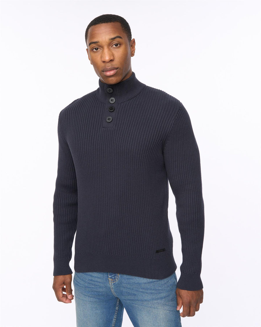 Mens Wellburys Chunky Knit Navy