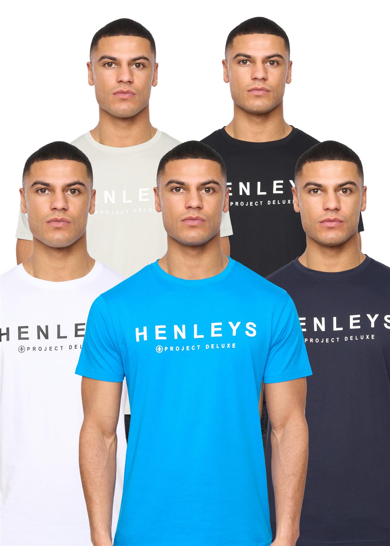 Mens Henyfront T-Shirt 5pk Assorted