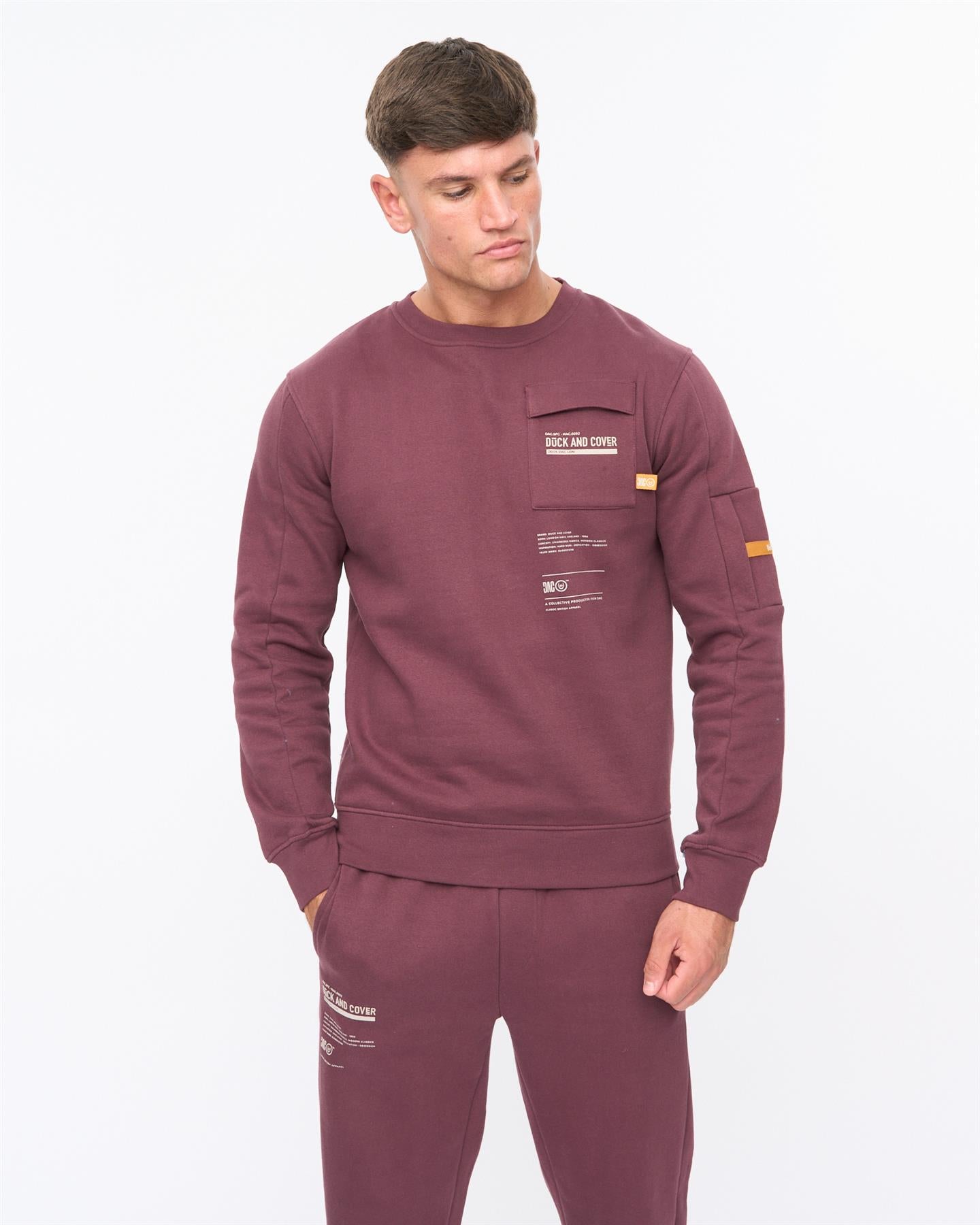 Mens Applewood Crew & Joggers Set Raisin