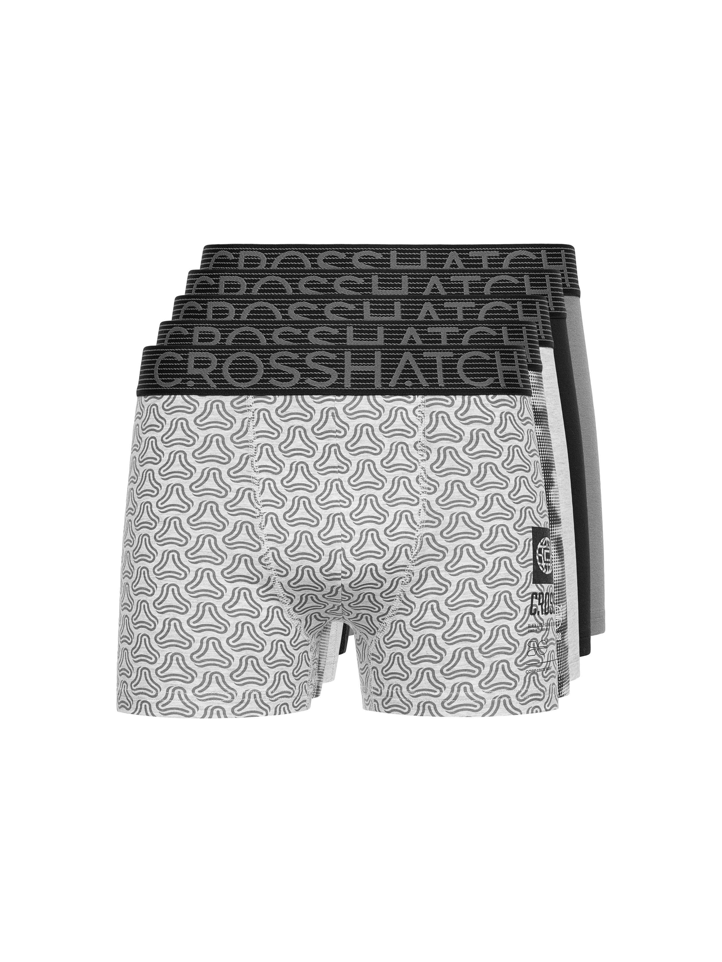Mens Buzzard Boxers 5pk Grey Marl