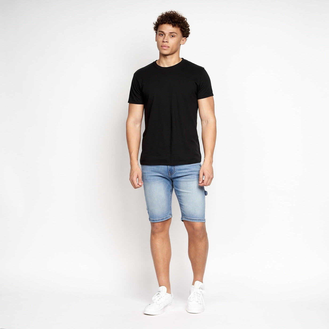 Carpenter Denim Shorts Mid Wash