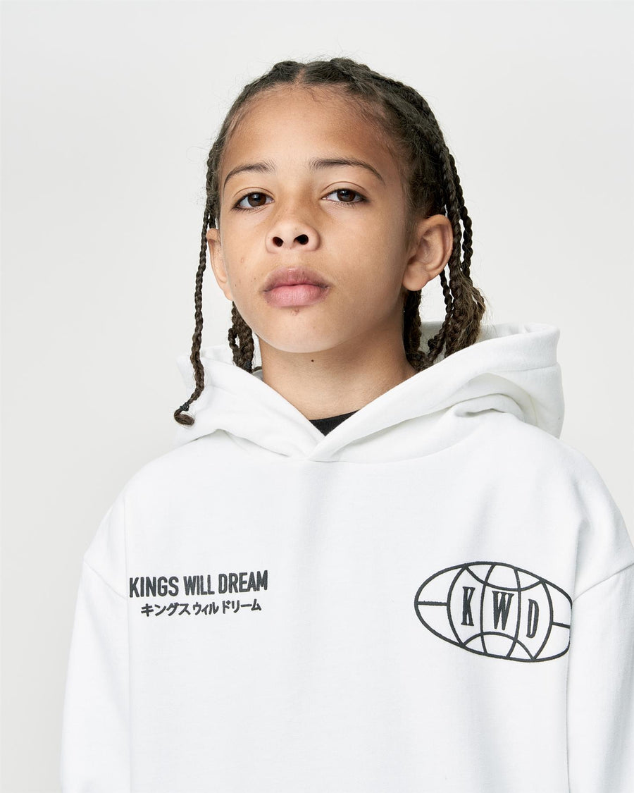 Kids Boys Studio Duo Line Hoodie Optic White