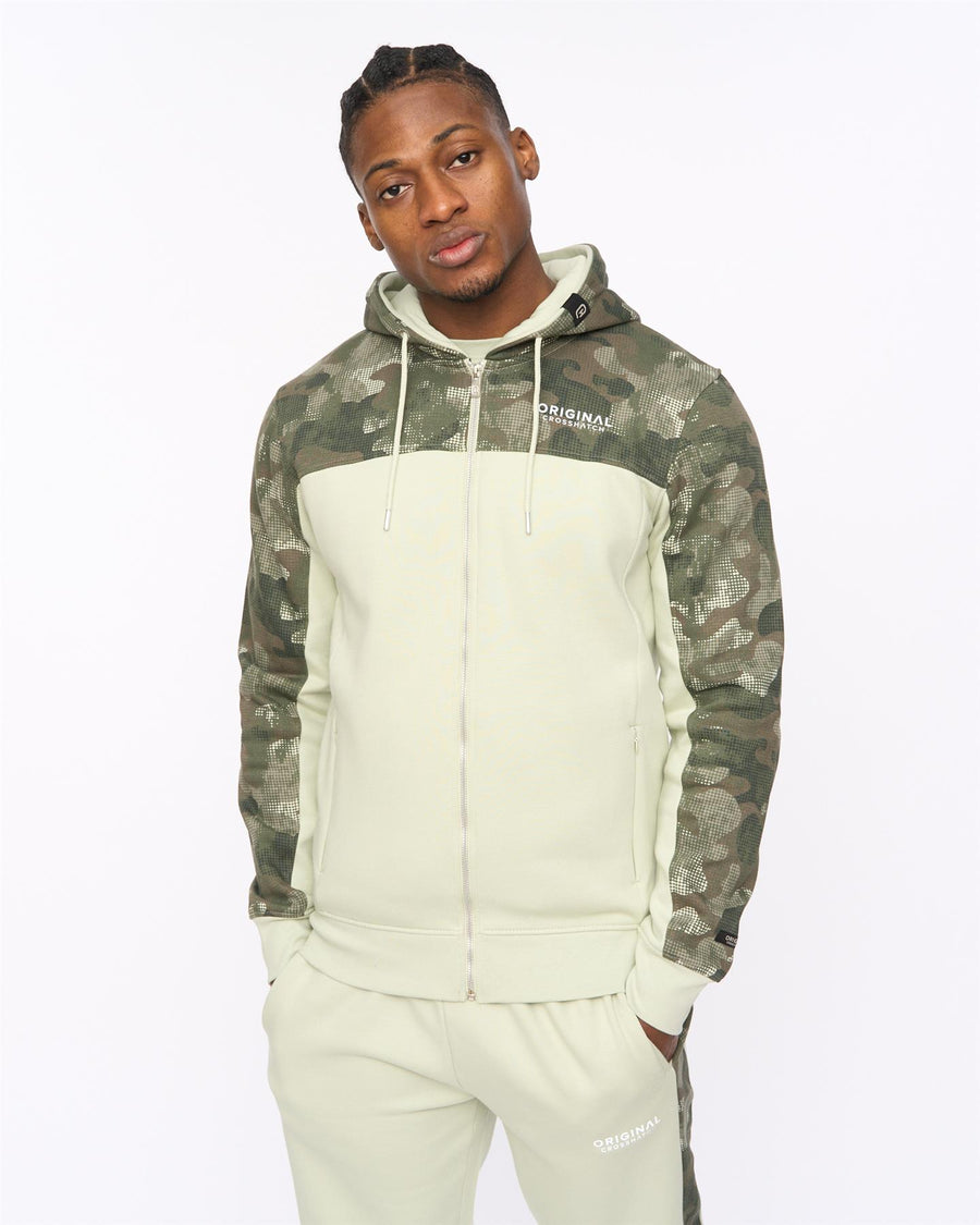 Mens Branton Zip Thru Hoodie Light Olive