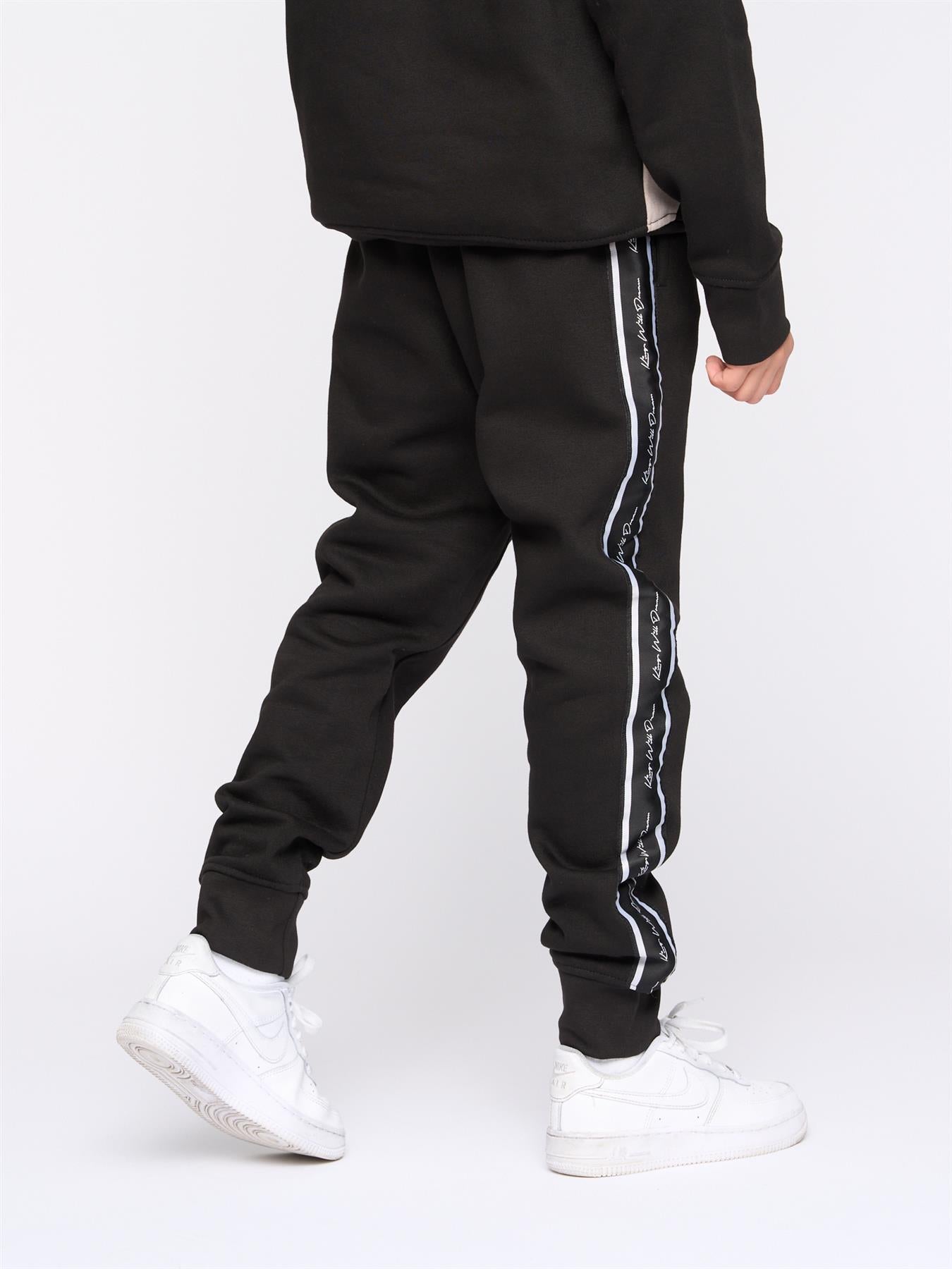 Kids Boys Techy Taped Tracksuit Black