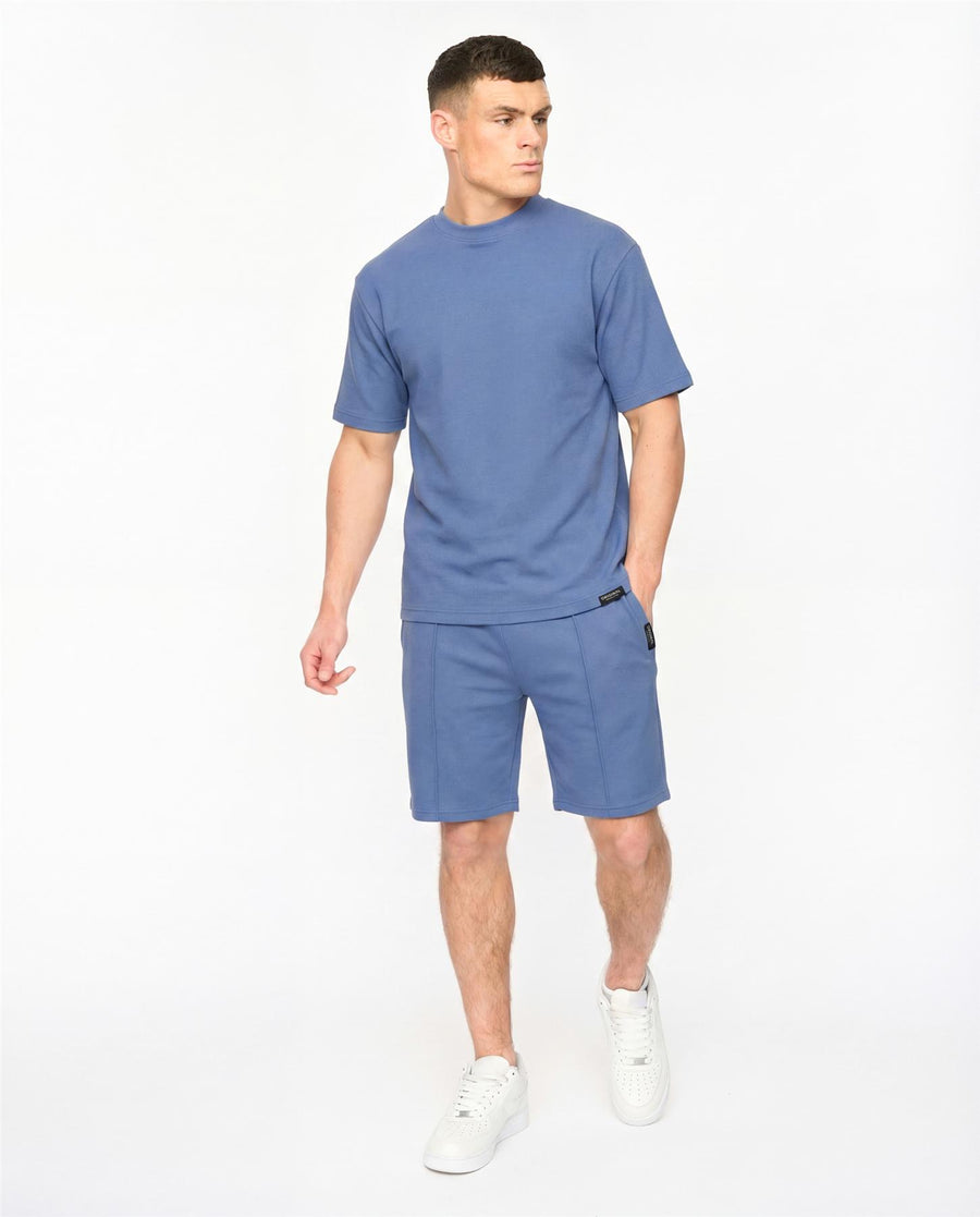 Mens Hartlay T-Shirt & Shorts Set Blue