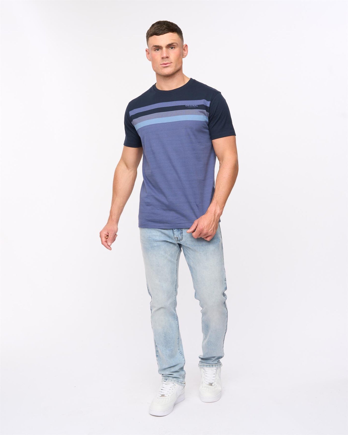 Crosshatch Mens Cadman Straight Jeans Light Wash