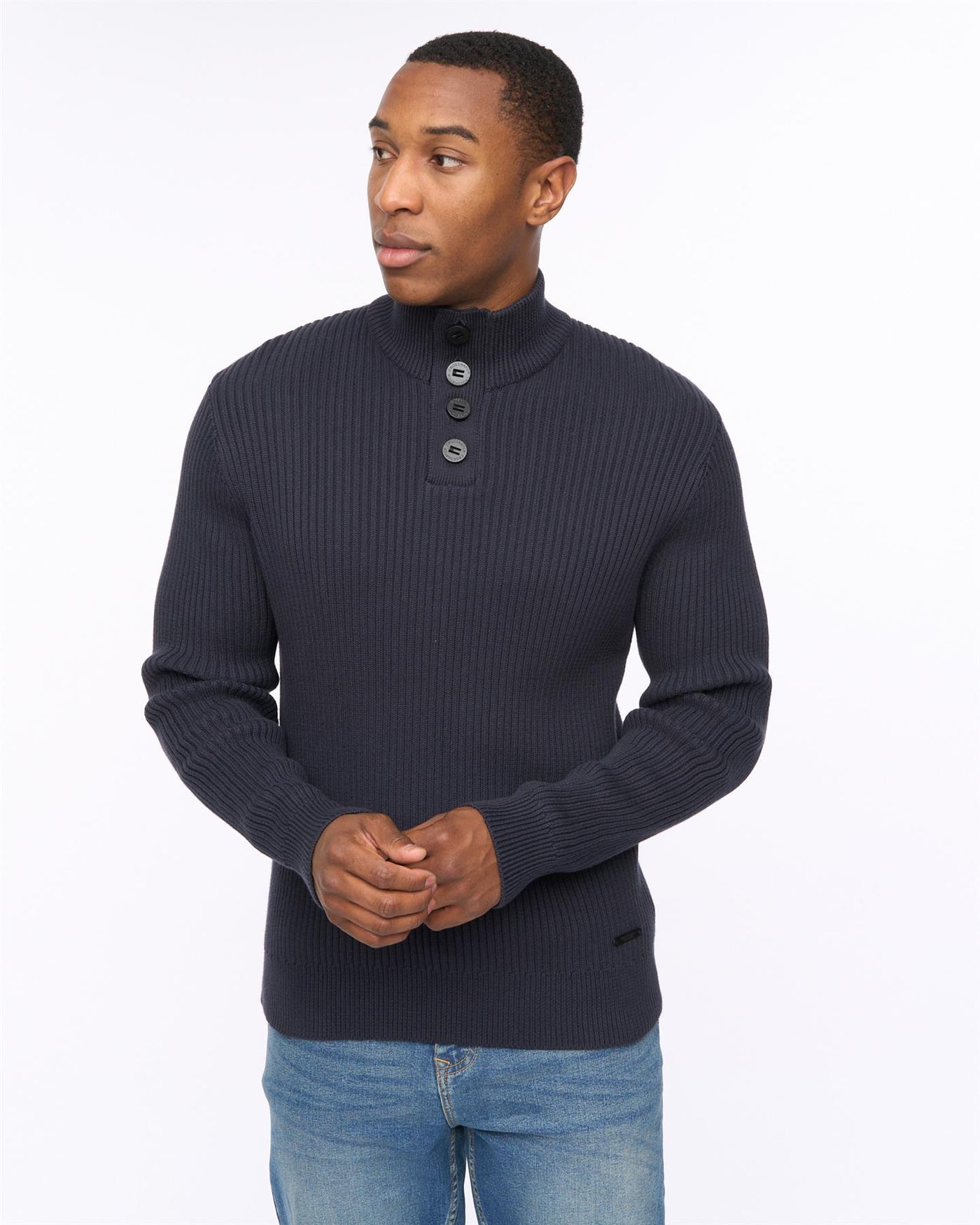 Mens Wellburys Chunky Knit Navy