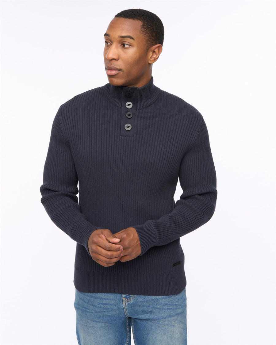 Mens Wellburys Chunky Knit Navy