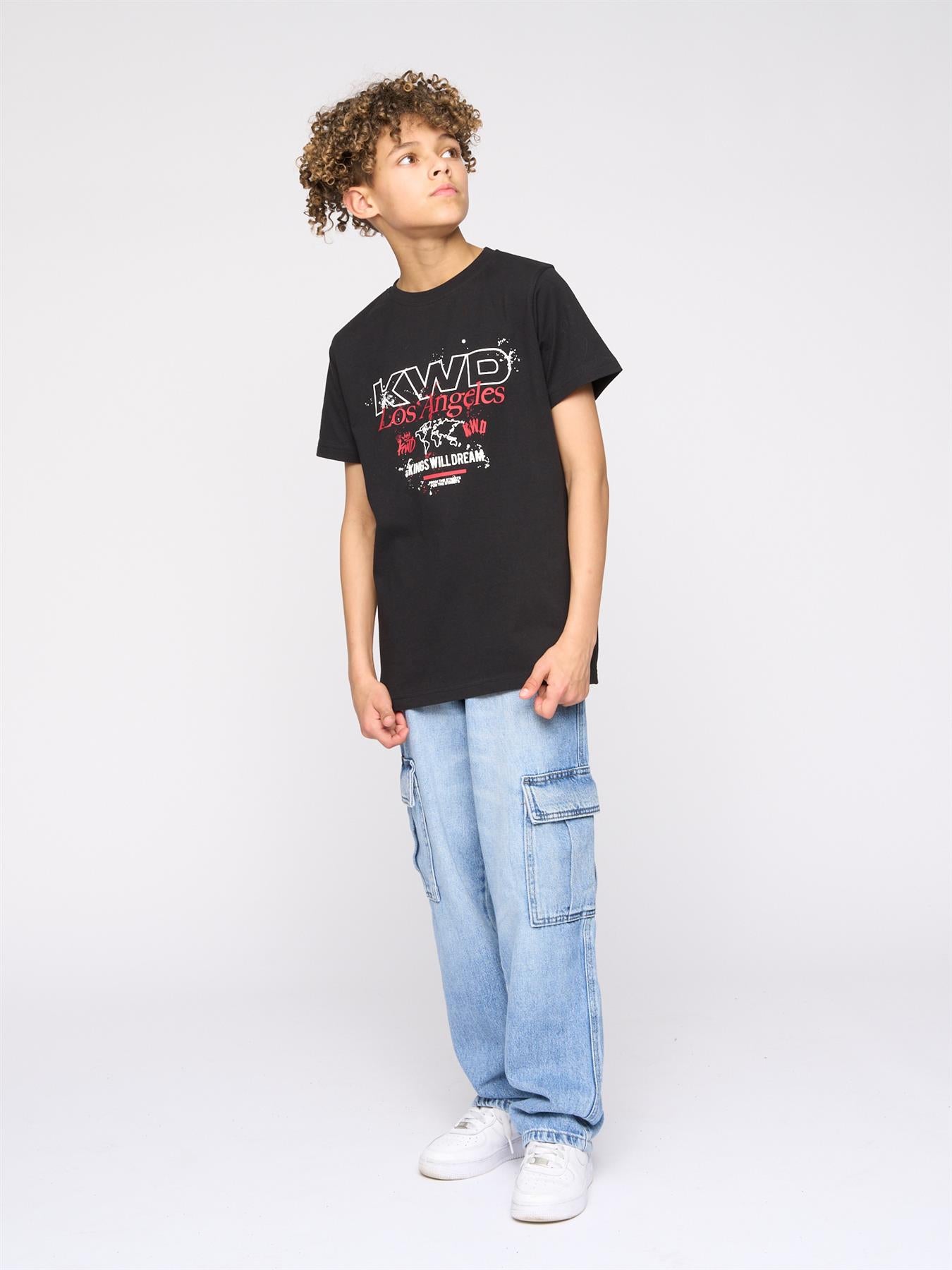 Kids Boys Mapped T-Shirt Black