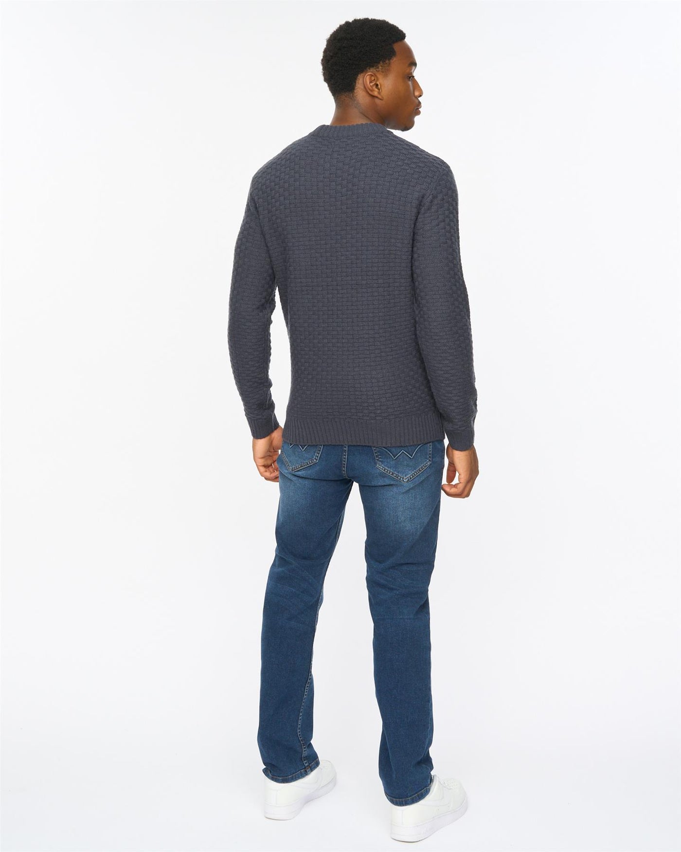 Mens Matera Textured Knit Navy