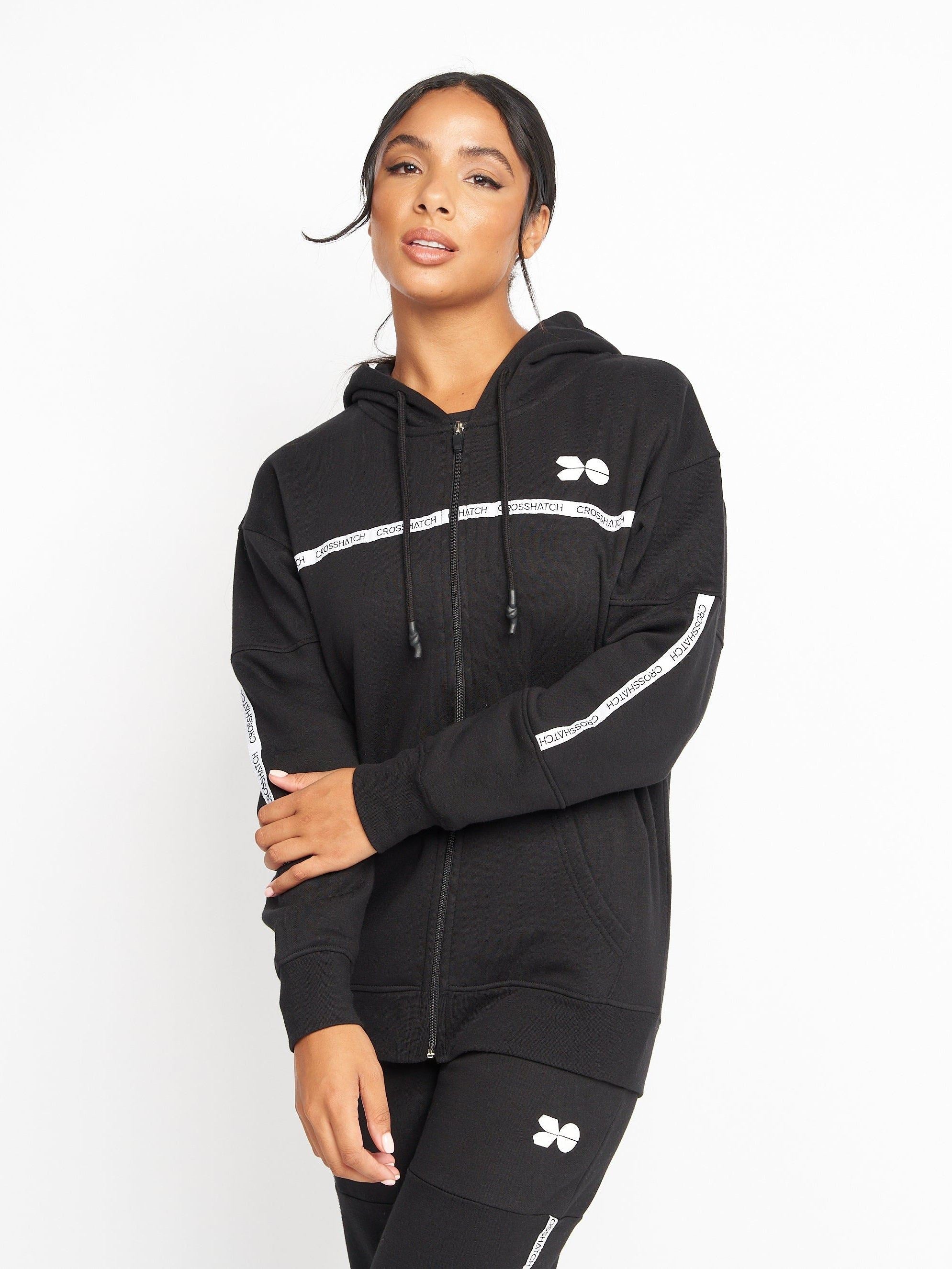 Womens Feathertop Zip Thru Hoodie Black