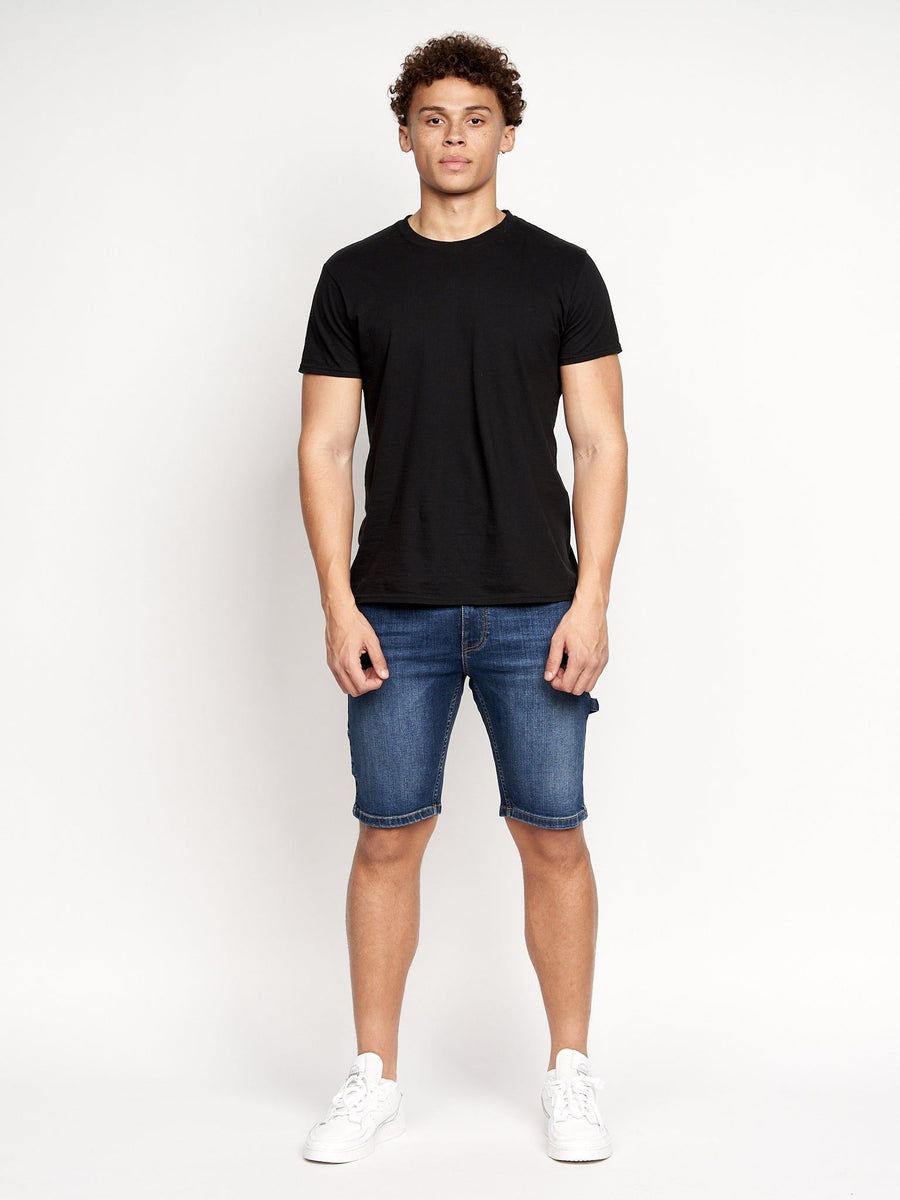 Carpenter Denim Shorts Dark Wash