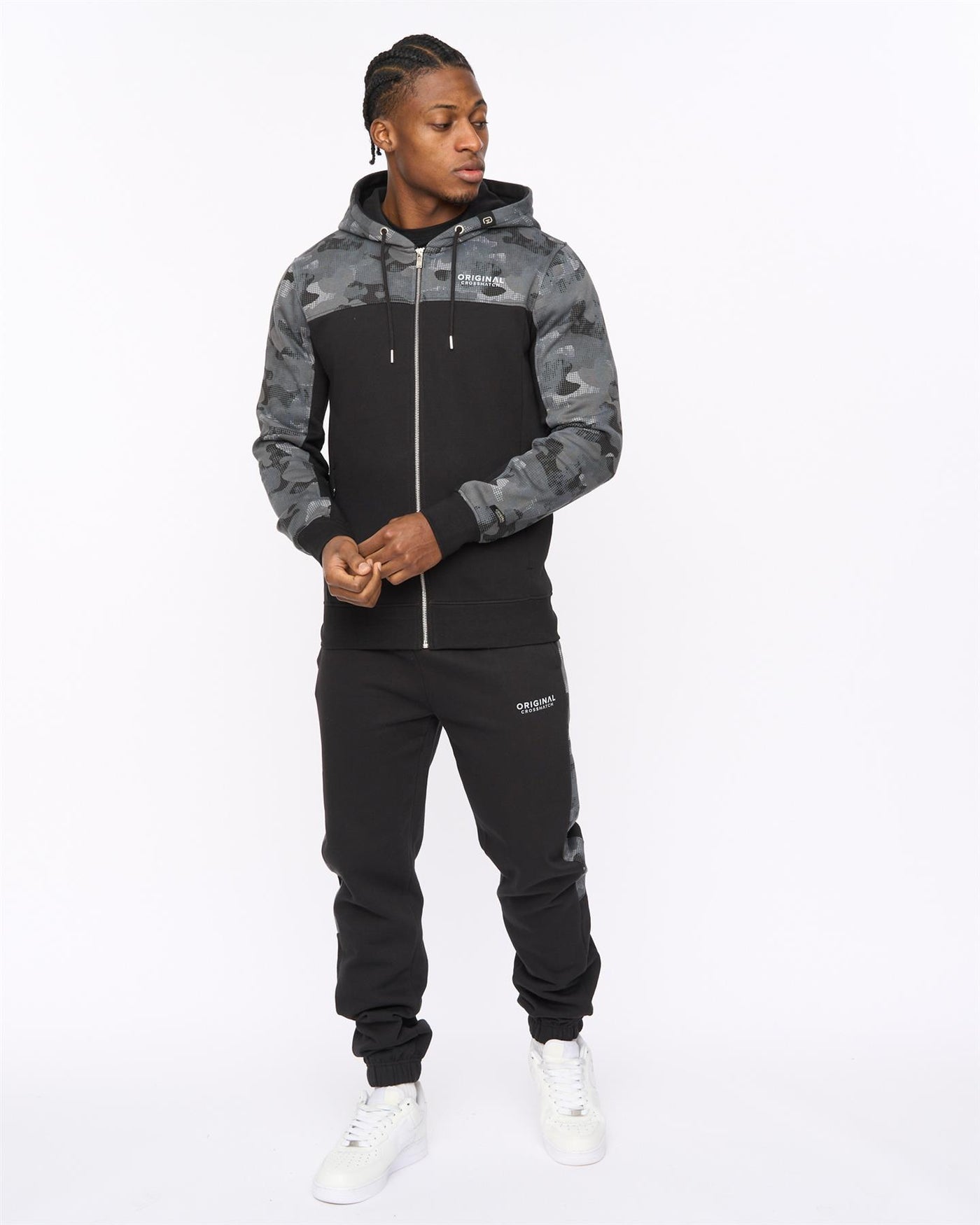 Mens Branton Zip Thru Hoodie Black