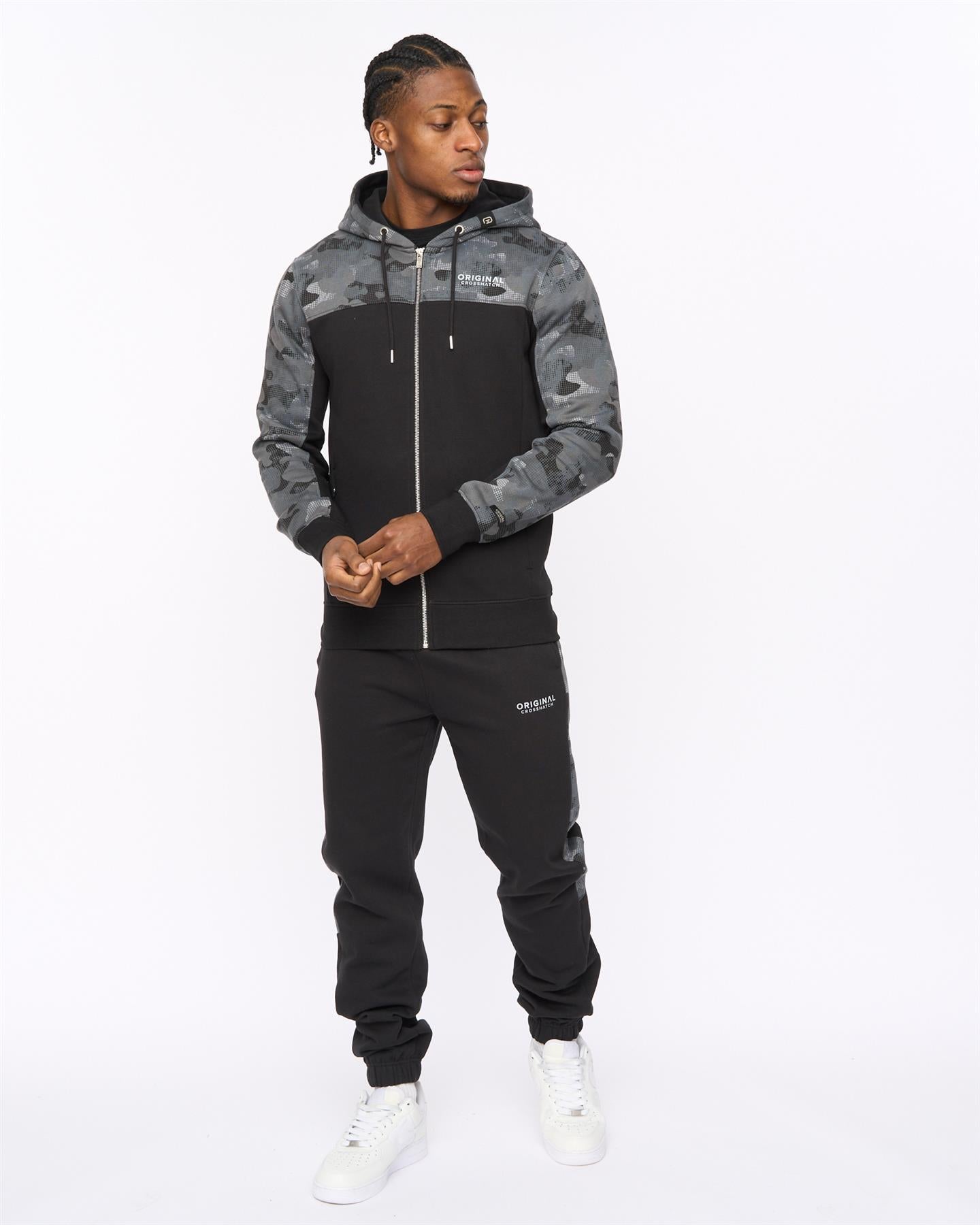 Mens Branton Zip Thru Hoodie Black