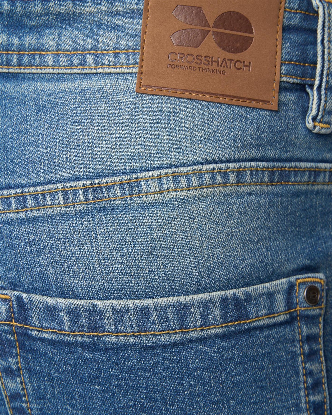 Mens Detendu Relax Fit Jeans Mid Wash