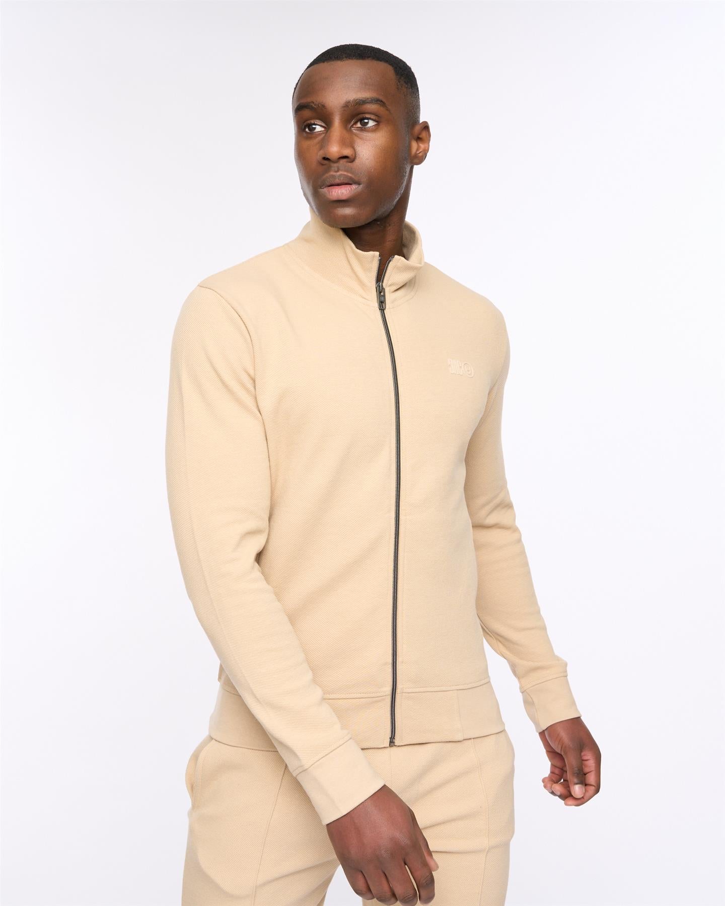 Mens Hannings Zip Thru & Joggers Set Stone