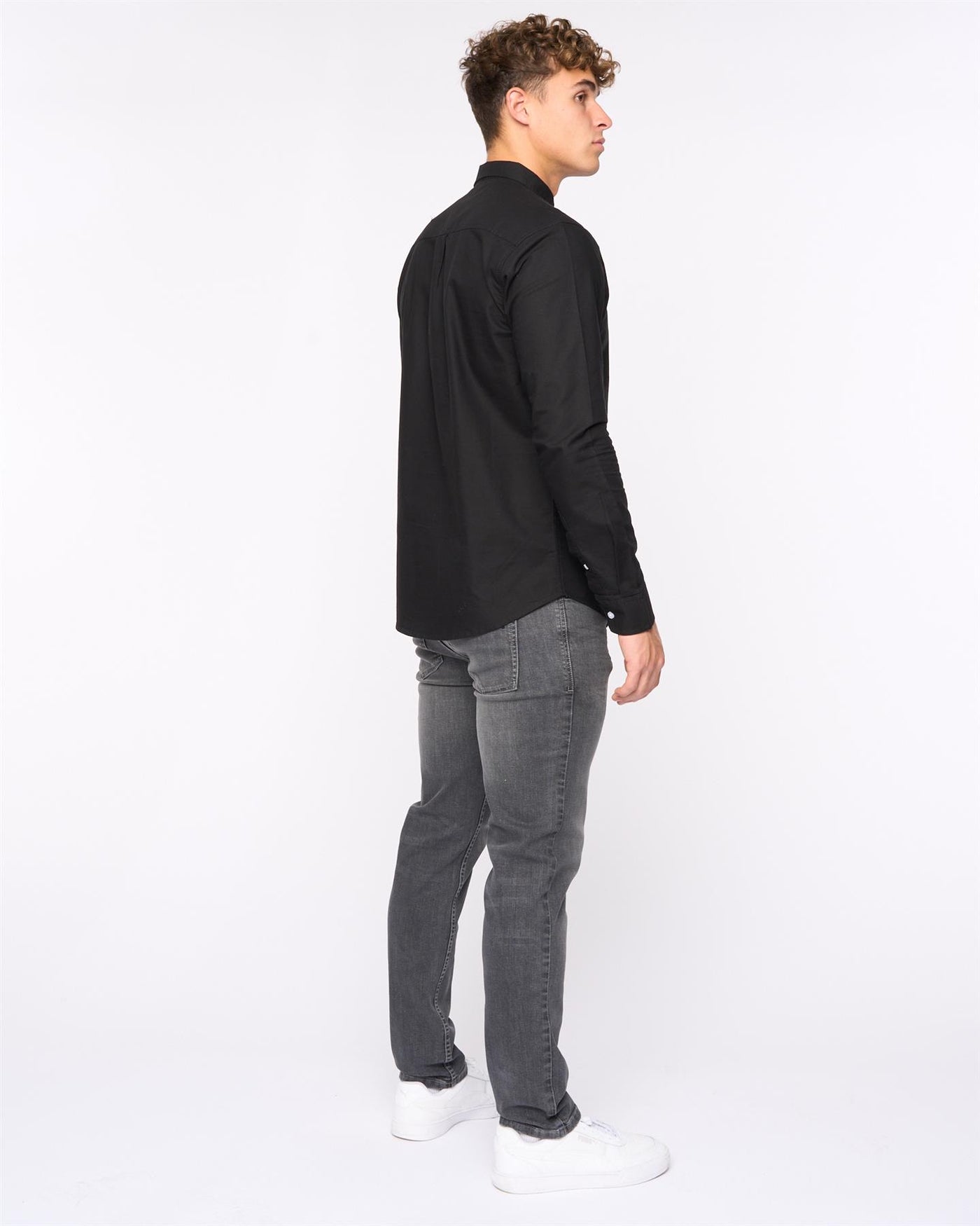 Mens Chatmen Slim Fit Oxford Shirt Black
