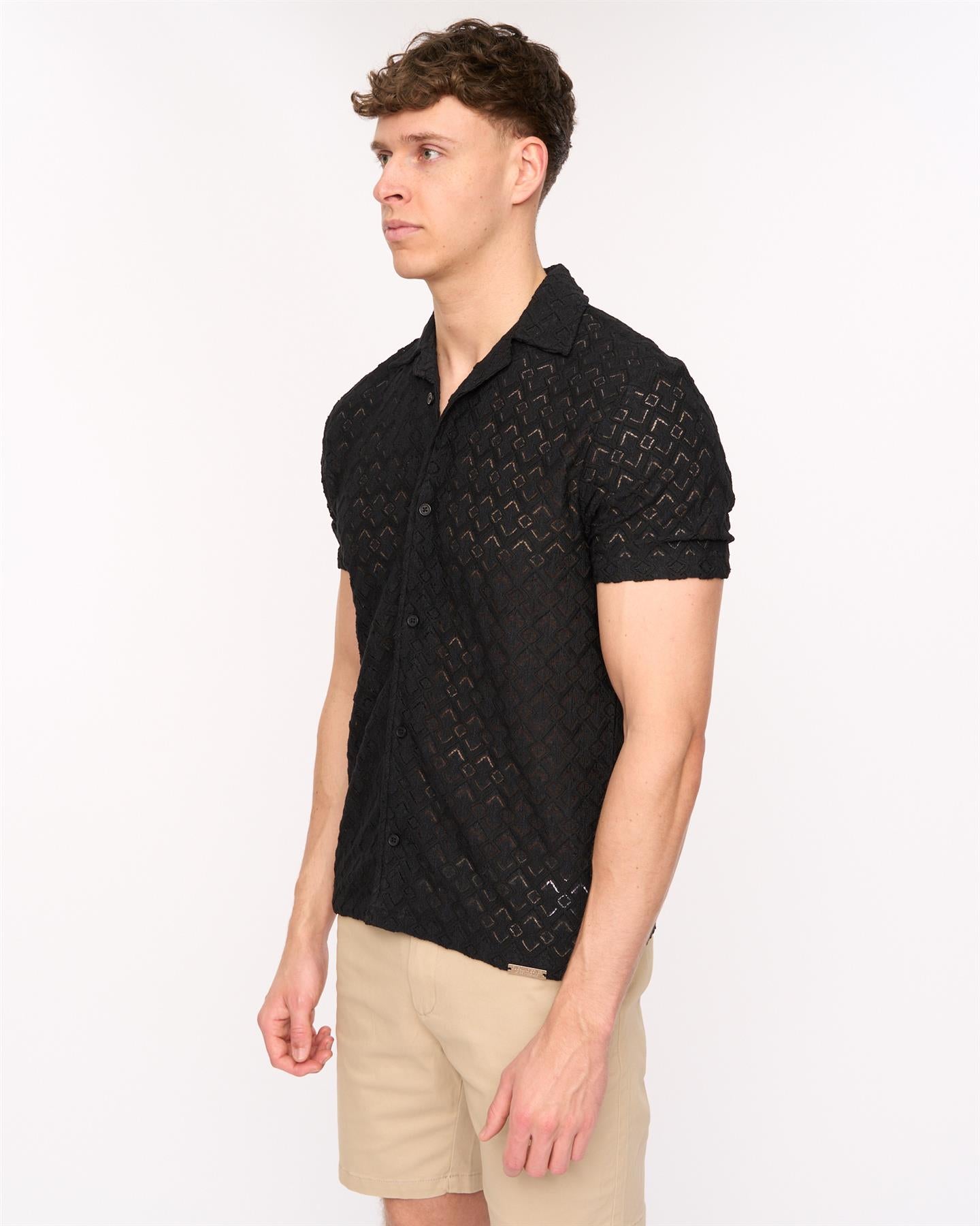 Mens Foxborough Knit Shirt Black