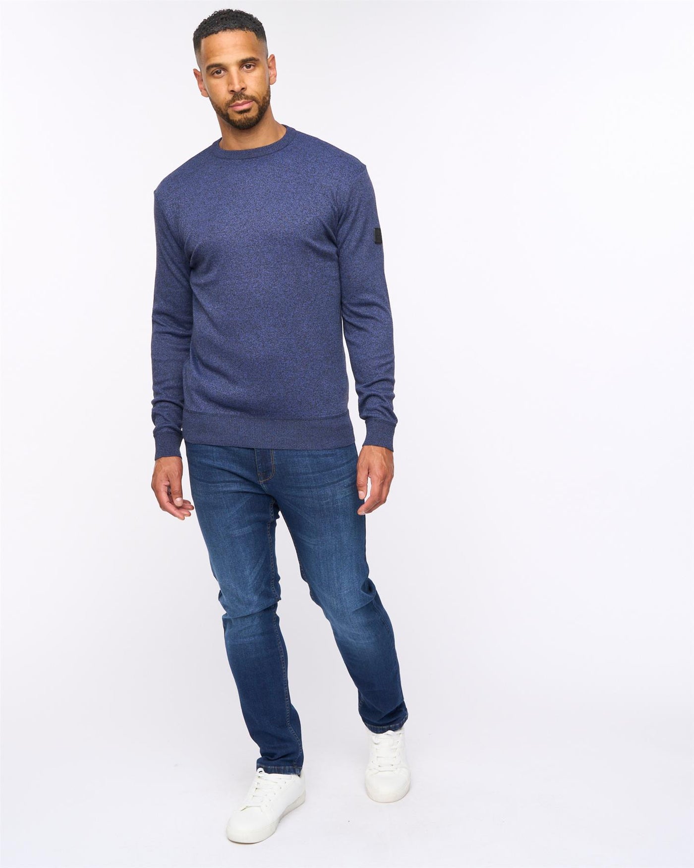 Pepston Crew Neck Jumper Navy Marl