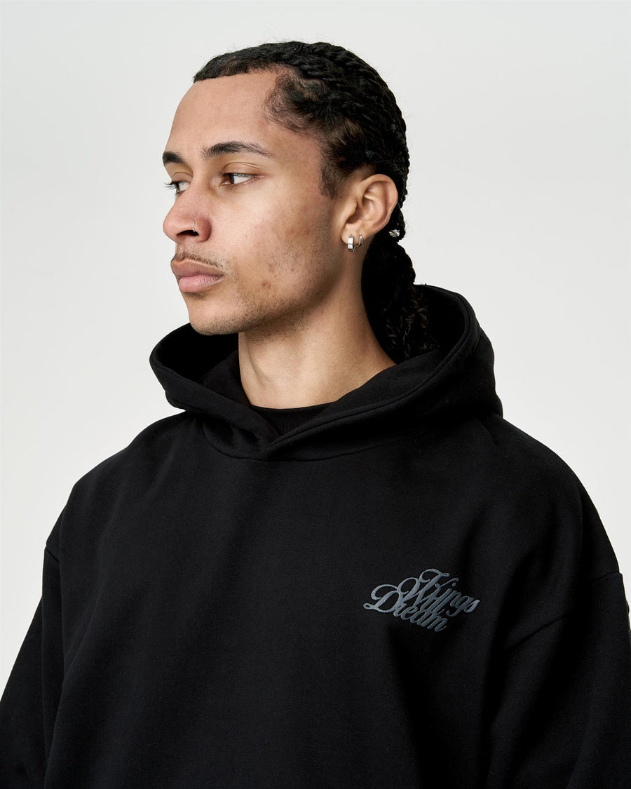Mens Studio Scripted Hoodie Black