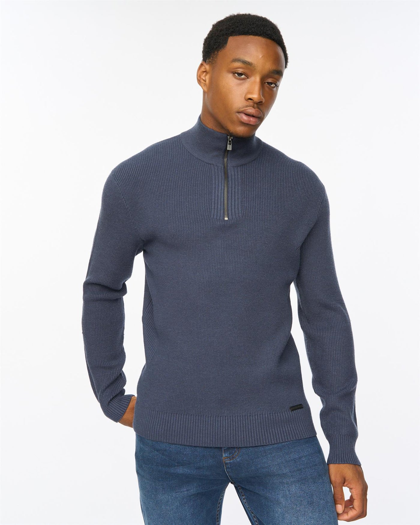 Mens Potenza 1/4 Zip Knit Navy