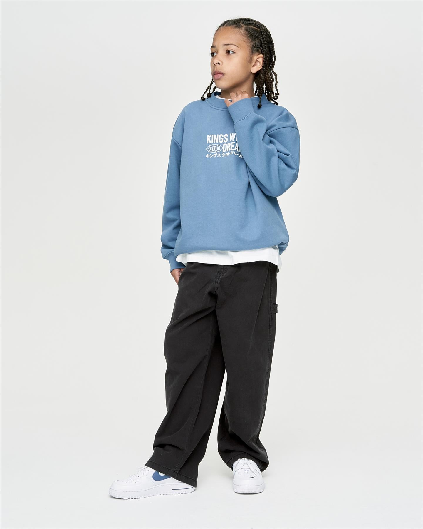 Kids Boys Studio Title Crew Sweat Blue
