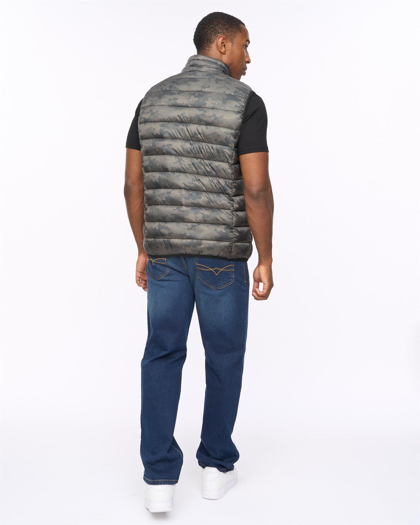 Mens Gattering Gilet Olive Camo