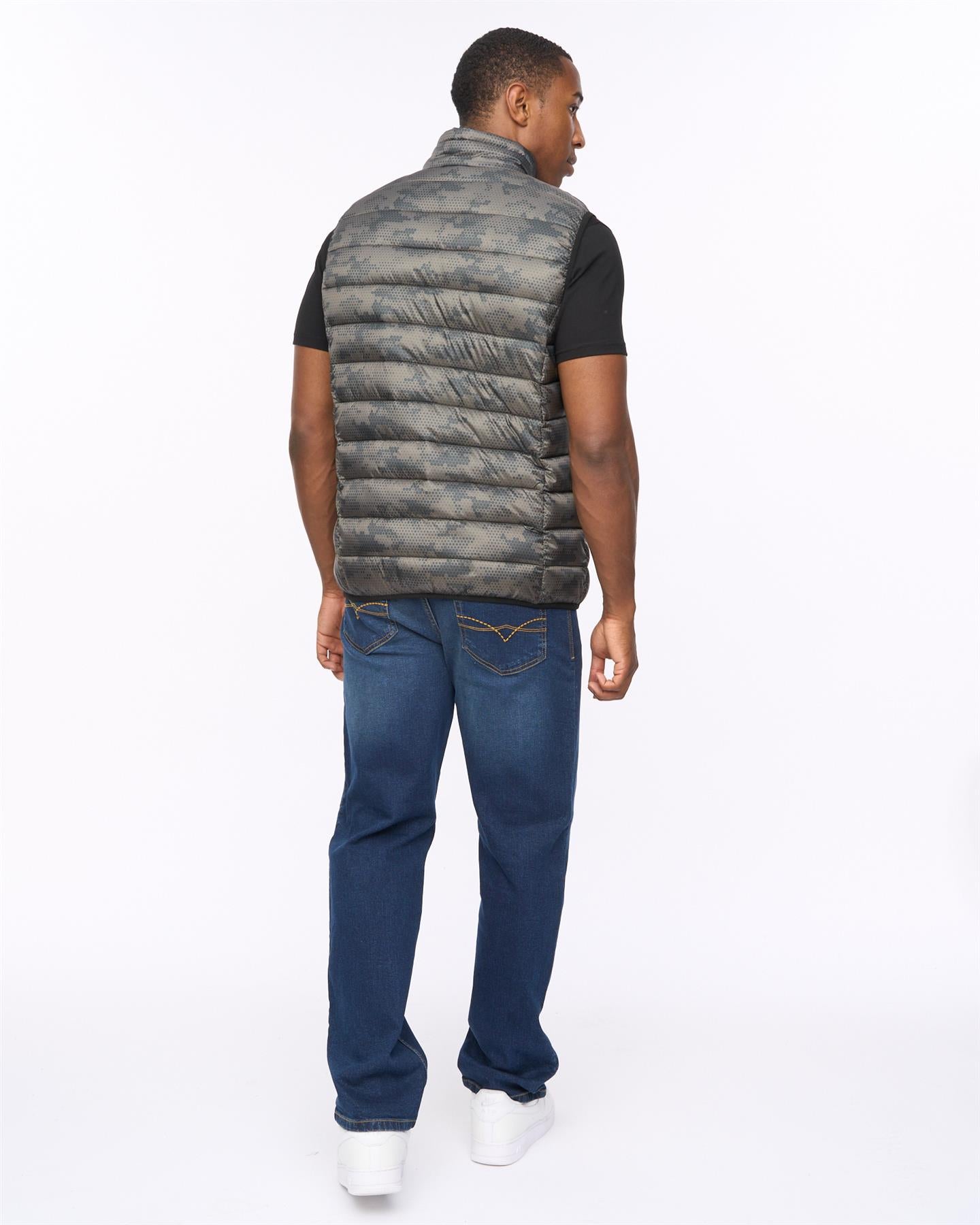 Mens Gattering Gilet Olive Camo