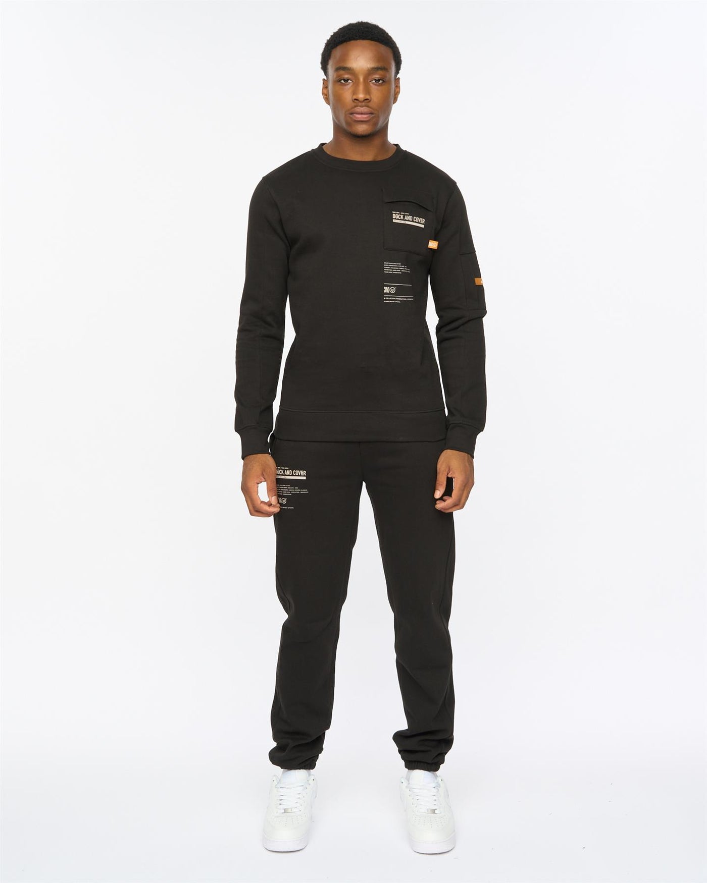 Mens Applewood Crew & Joggers Set Black