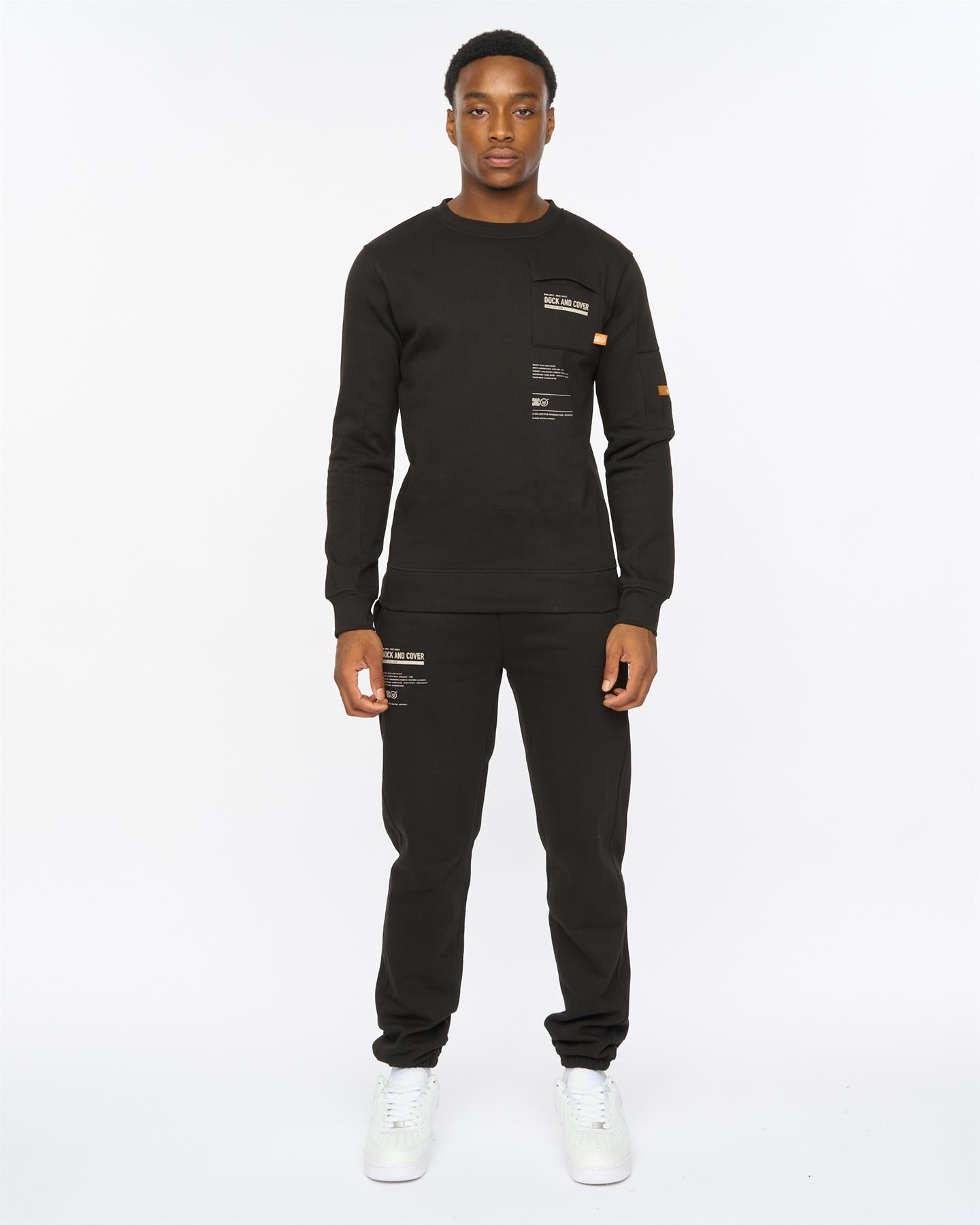Mens Applewood Crew & Joggers Set Black